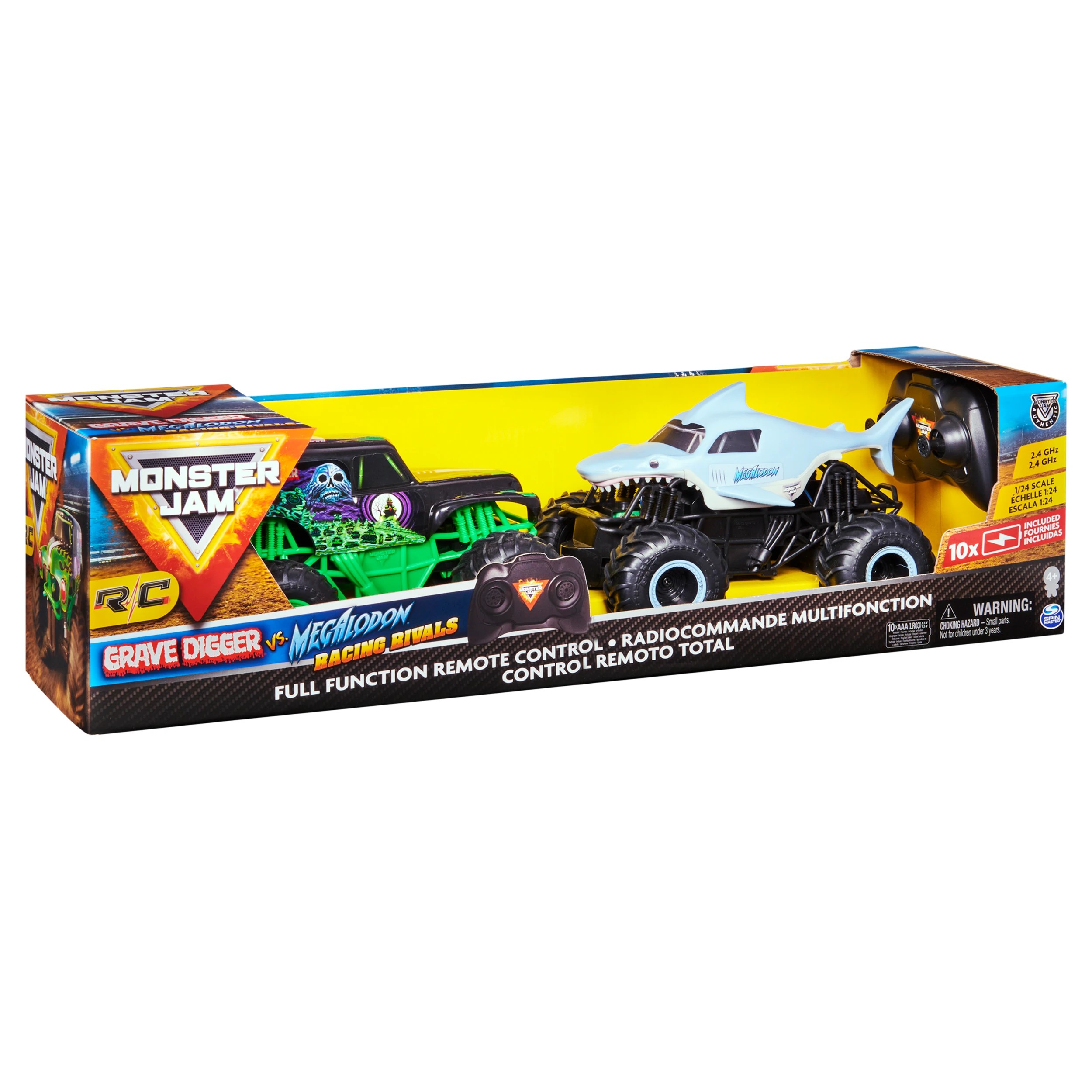 7 2 Pack Monster Jam RC 1:24 Grave Digger vs  El Toro Loco Racing Rivals, 7 of 7