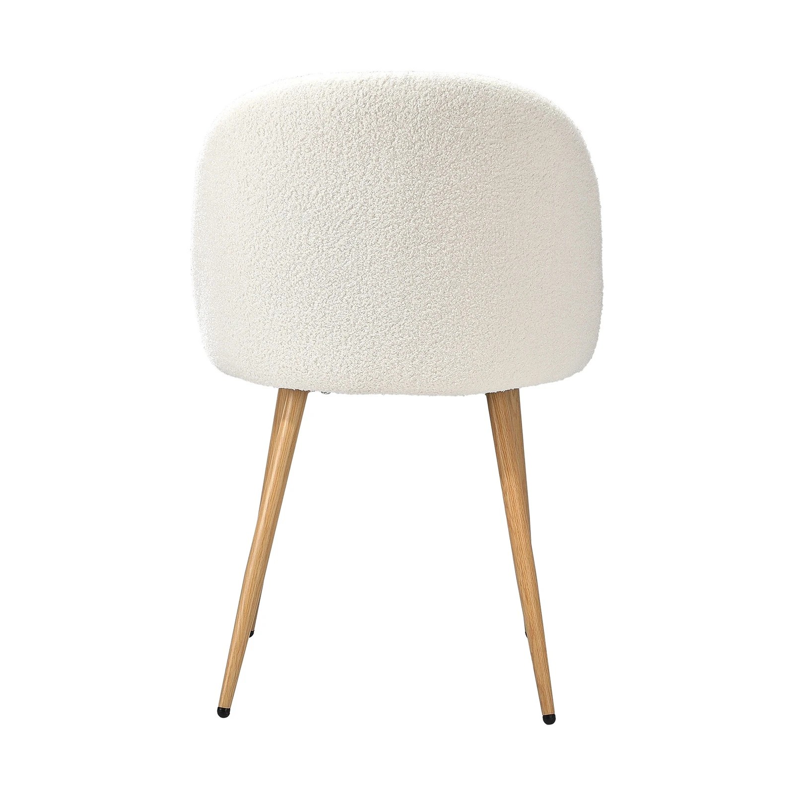 8 Oikiture 2x Dining Chairs Accent Chair Armchair Upholstered Sherpa Wooden
 - White, 8 of 10