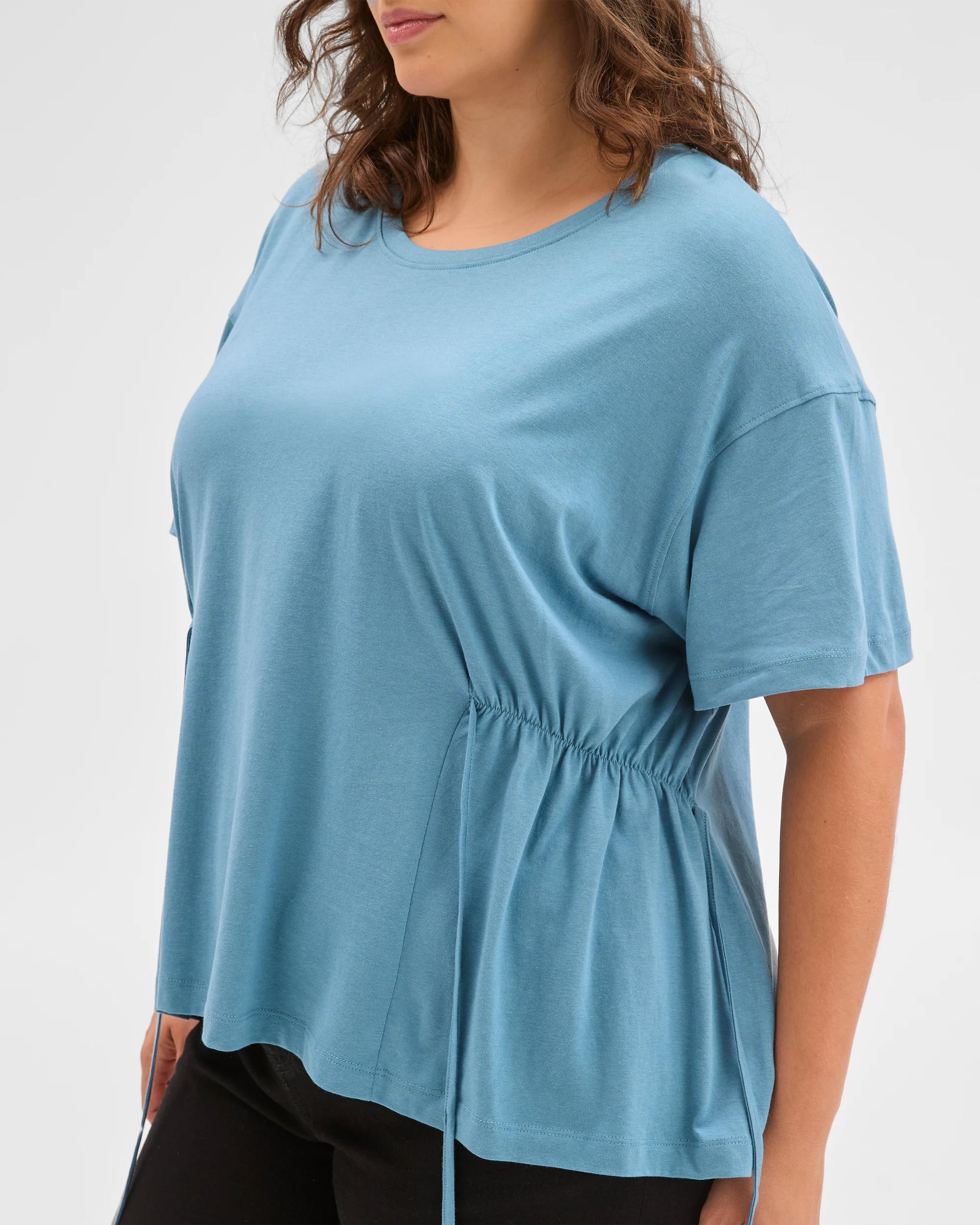 5 Target Curve Plus Size Australian Cotton Blend Side Tie Waist T-Shirt SEAL TEAL, 5 of 6