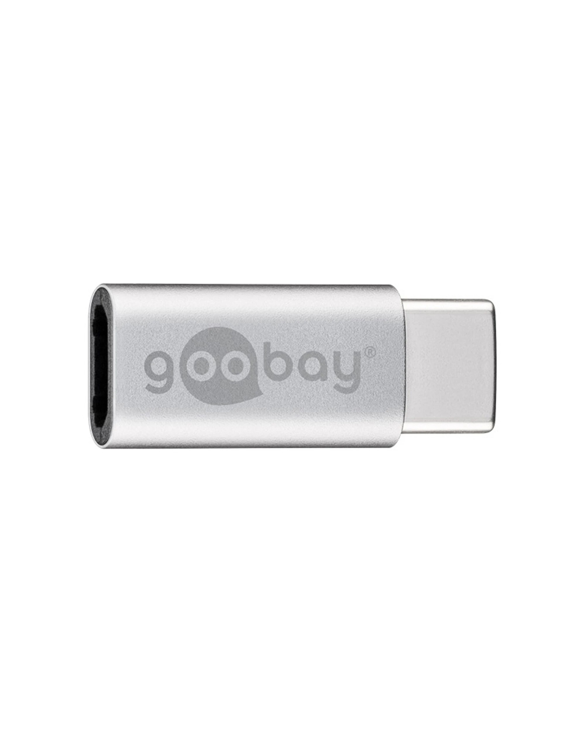 1 Goobay USB-C Male to USB 2.0 Micro Type B Female Adapter Connector For PC 1 - Silver, 1 of 1