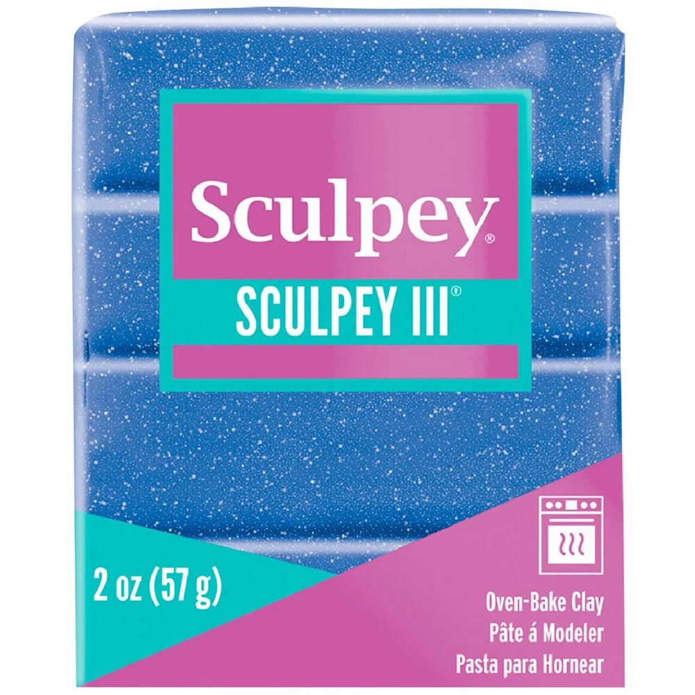 1 Sculpey III Modelling Clay Blue Glitter 57g, 1 of 3