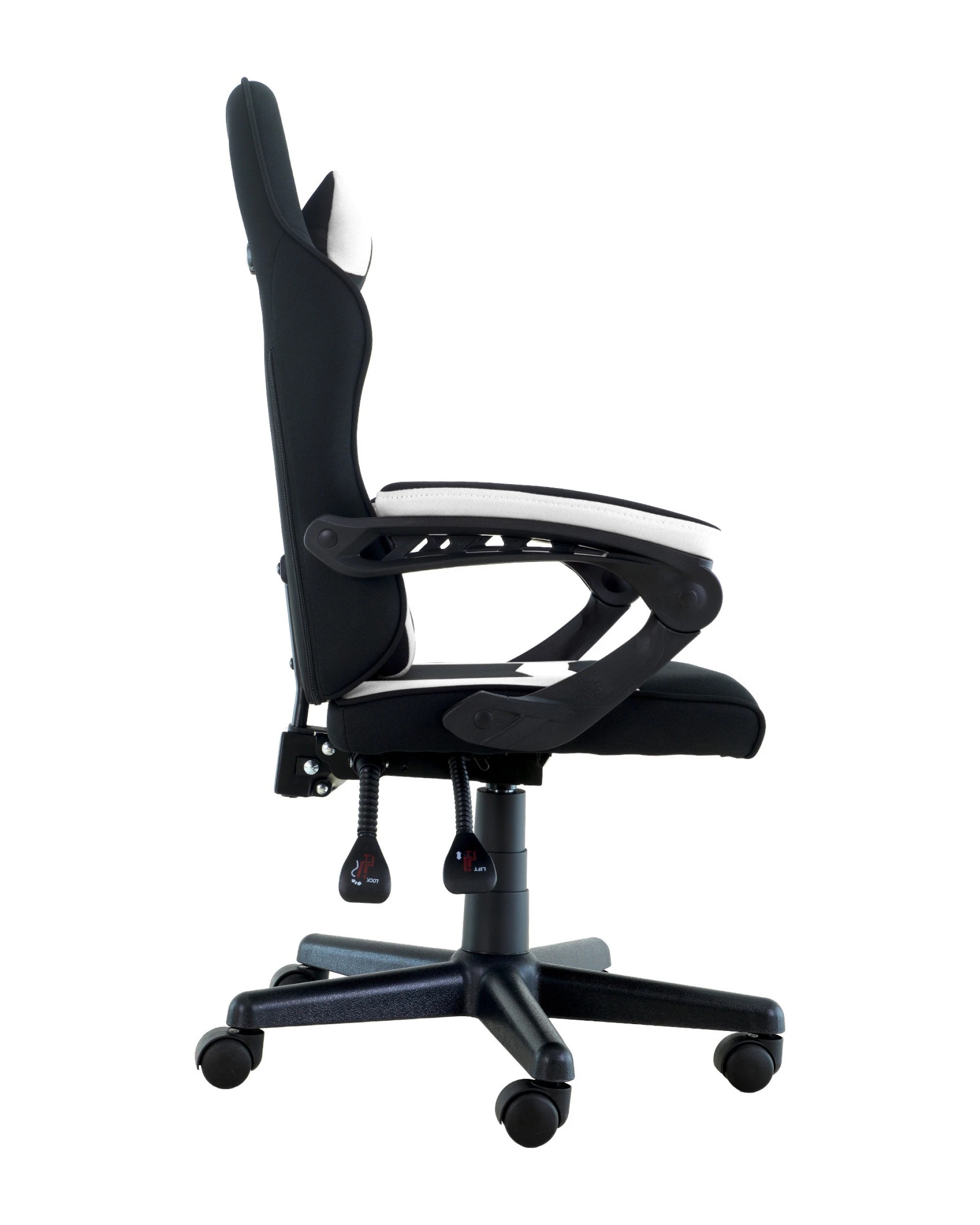 5 Sarantino Antre Kids Study Gaming Chair Black White Computer Seat Adjustable Height Ergonomic Support, Padded Armrest, 5 of 6