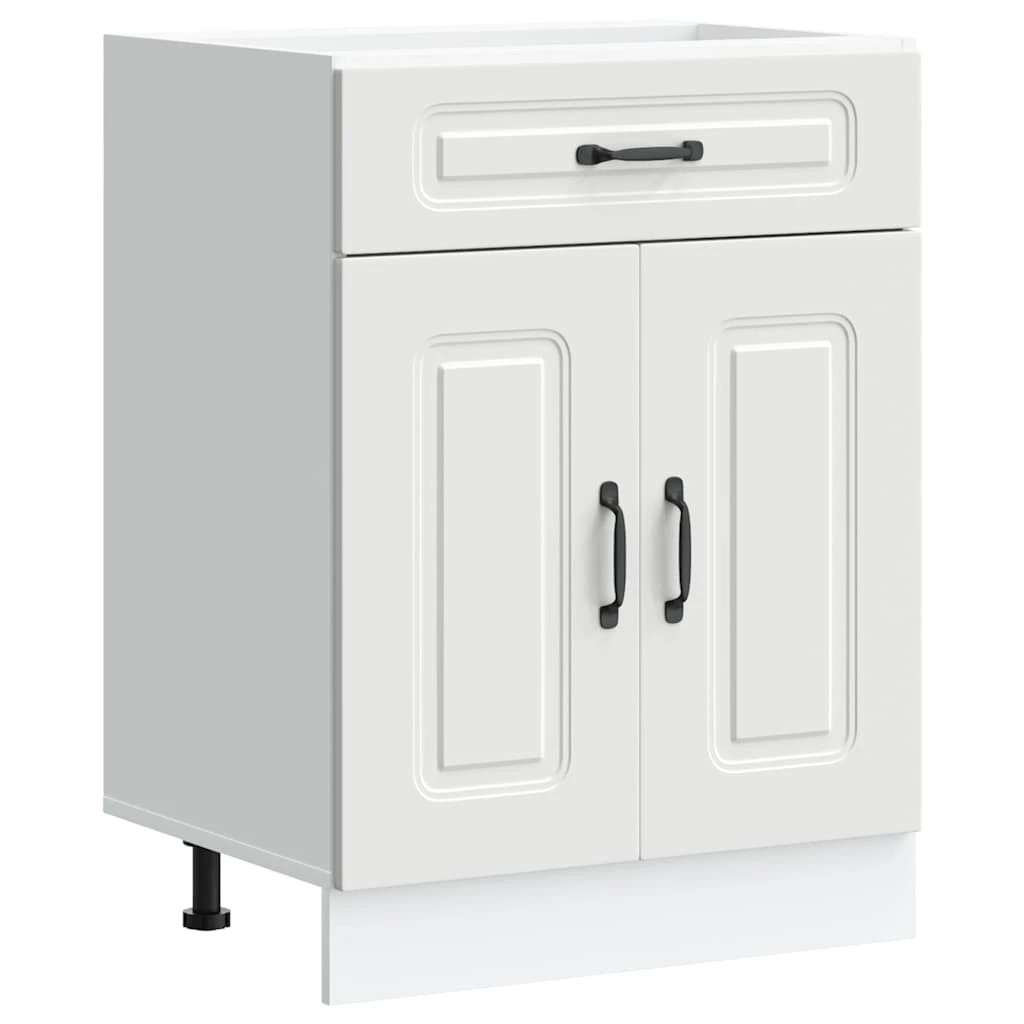 1 vidaXL Wooden Dishwasher Panel Adjustable Feet - White, 1 of 9
