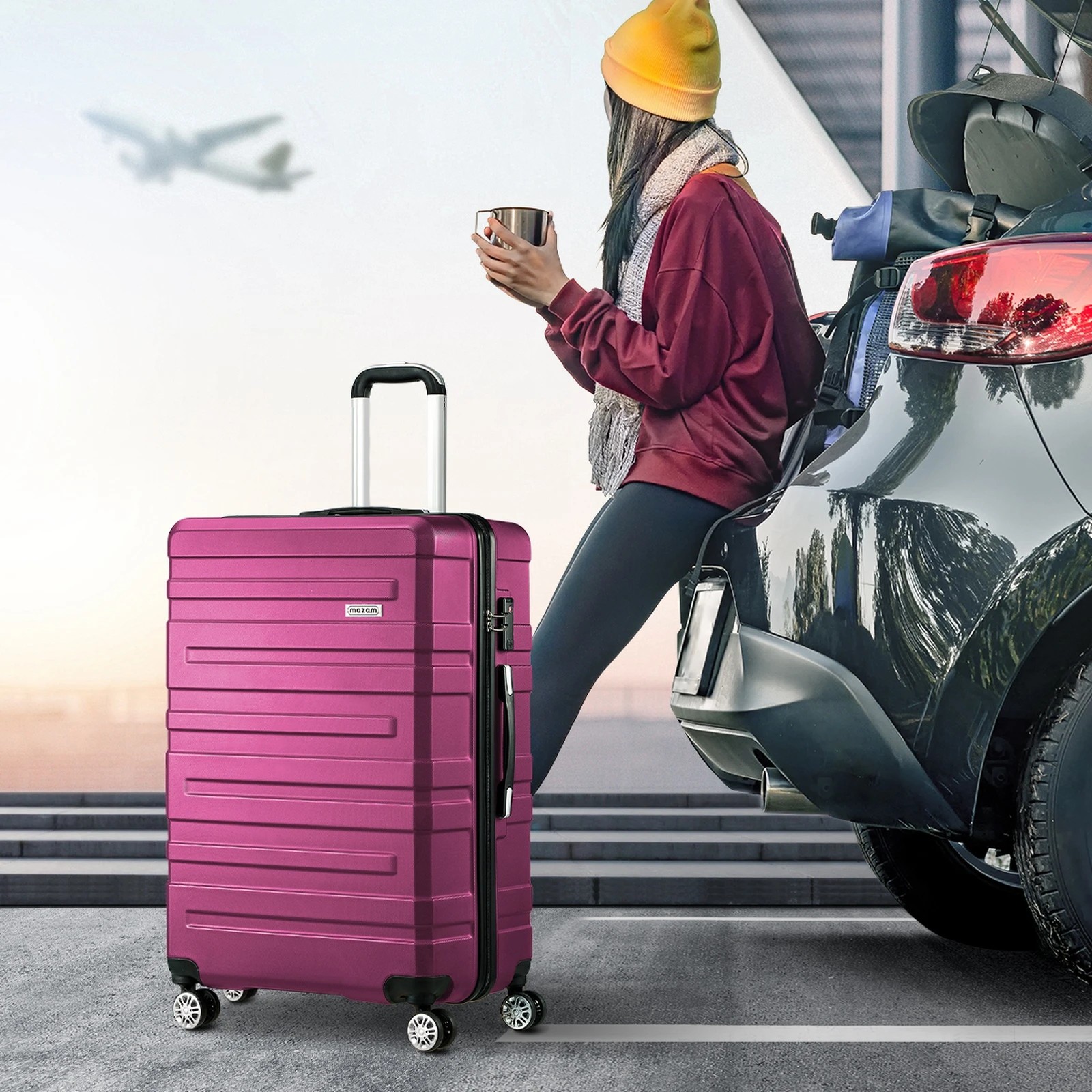 4 Mazam 3PCS Luggage Suitcase Trolley Set Travel TSA Lock ABS Hard Case - Multi, 4 of 8