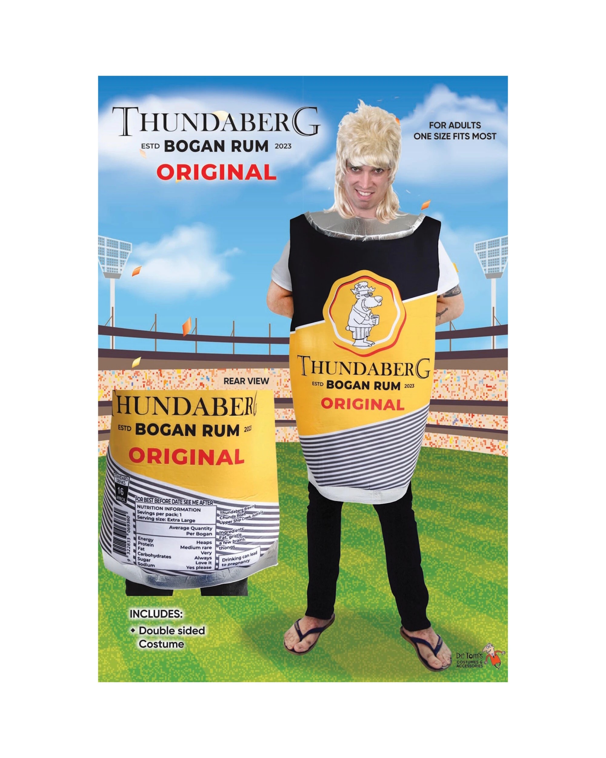 3 Tomfoolery Thundaberg Bogan Rum Original Costume Adult Standard - ONE SIZE - Yellow, 3 of 3