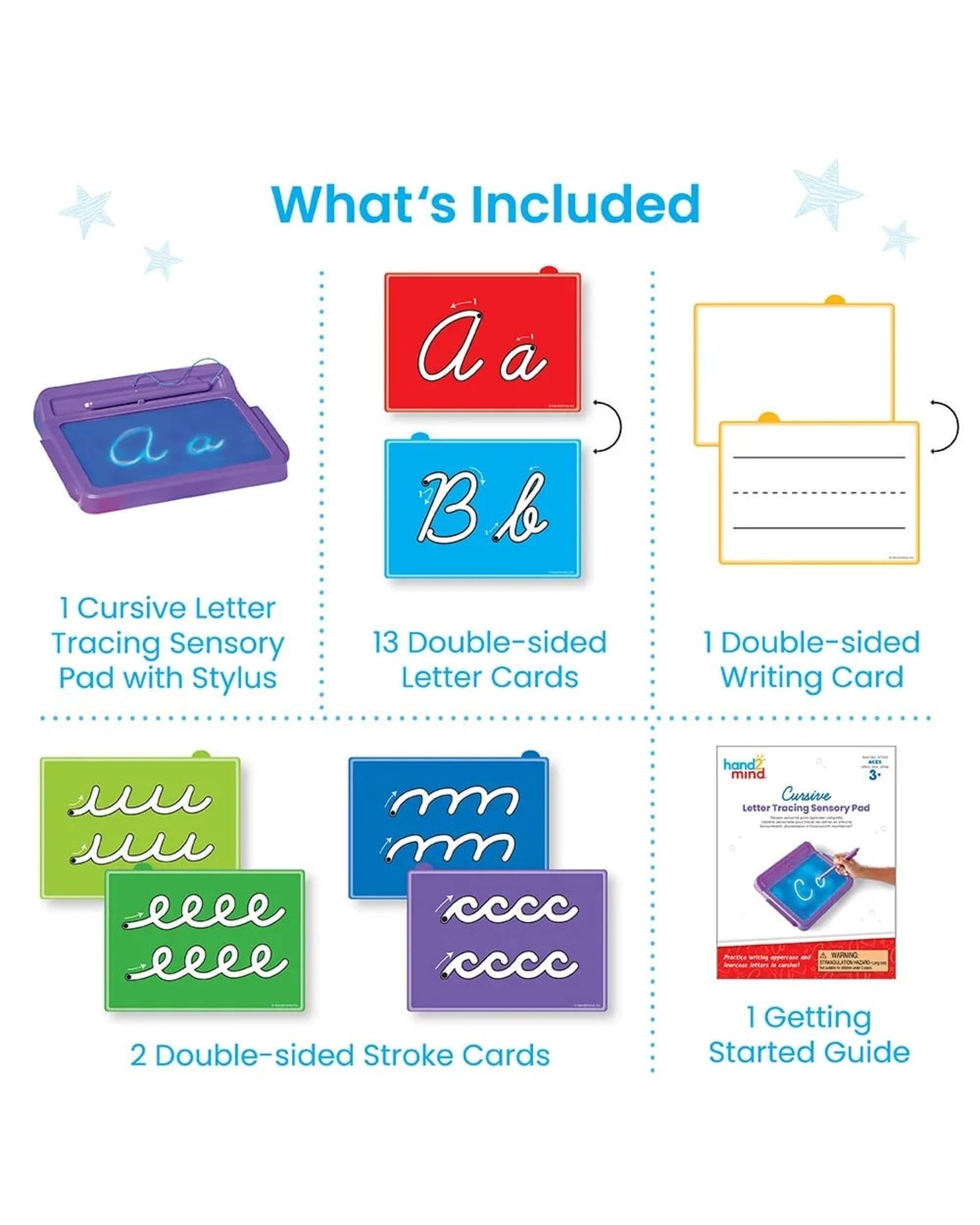 10 Hand2Mind Cursive Letter Tracing Sensory Pad, 10 of 10