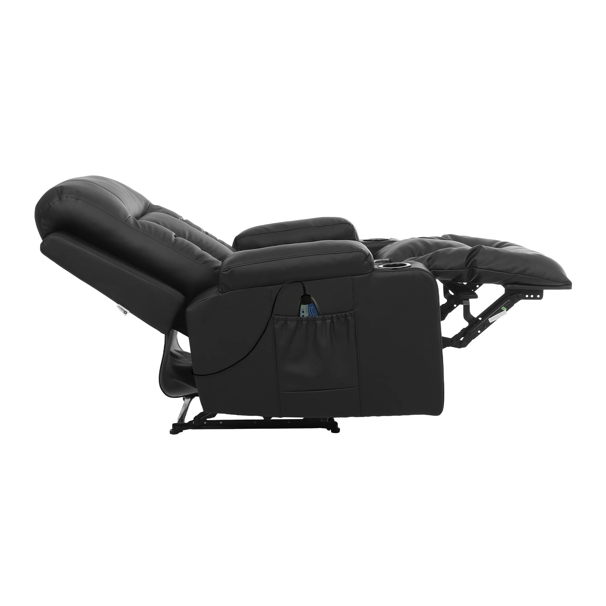 7 Oikiture Recliner Chair Heated Massage Armchair PU Leather - Black, 7 of 7