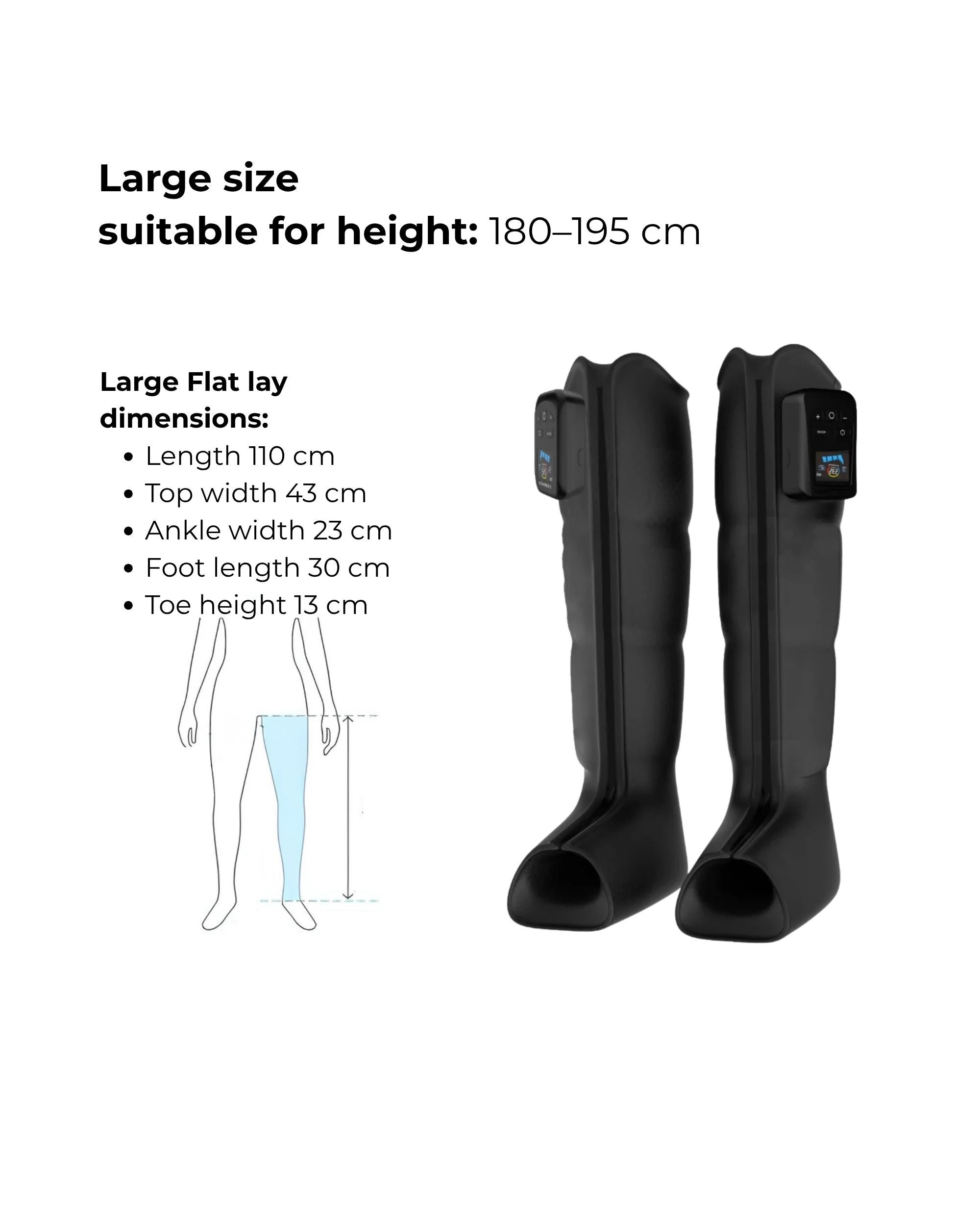 4 Orku Cordless Full Leg Air Compression Massager Boots - Rechargeable Large, 4 of 4