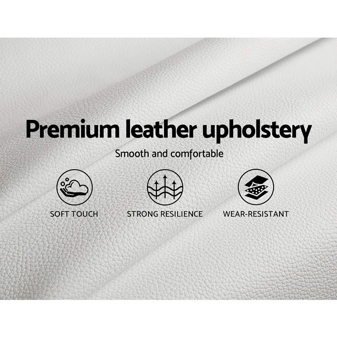 8 Artiss Bed Frame Double Size LED Gas Lift  COLE - White, 8 of 10