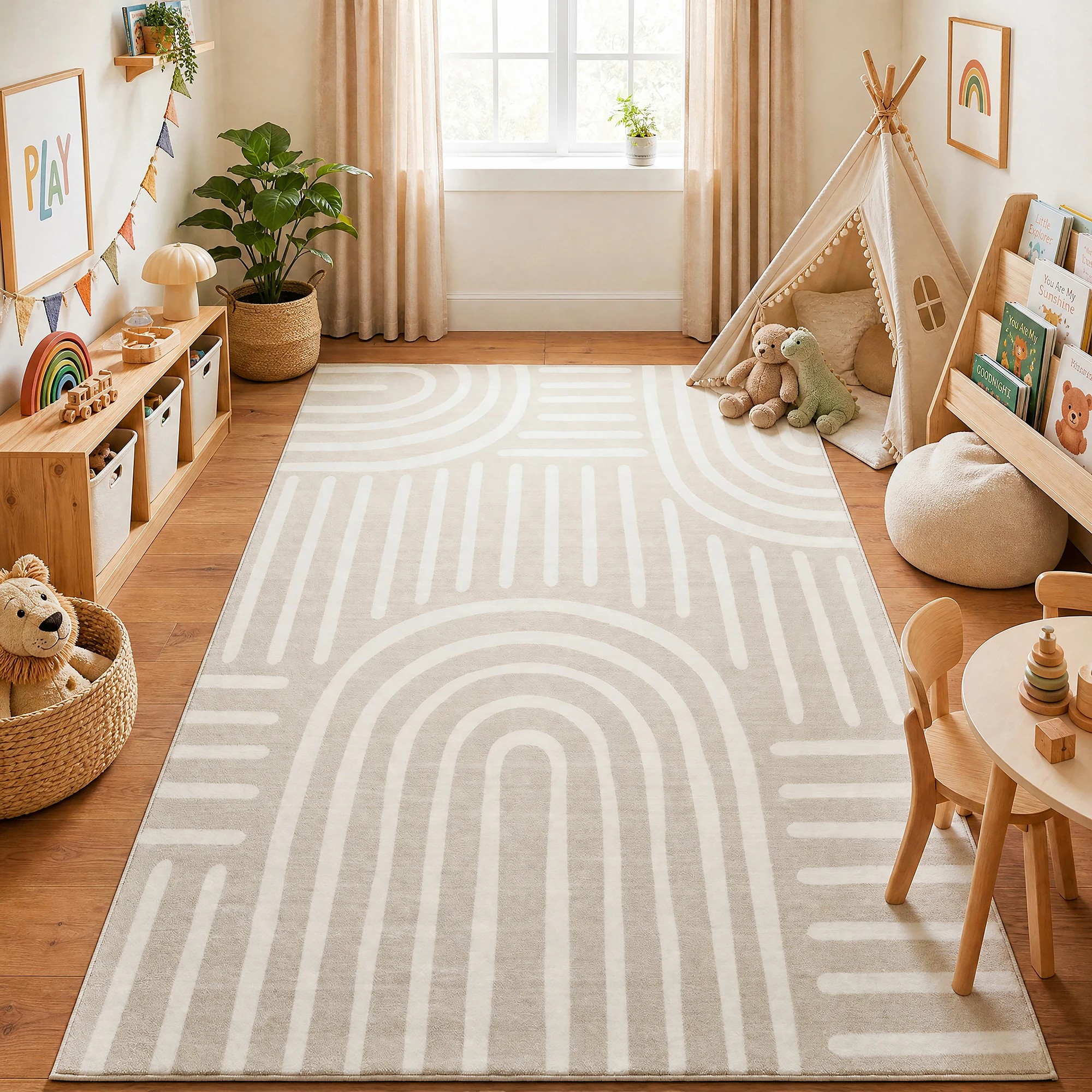 1 Common Ground Rugs Kumo Comfort Mat Taya 290x200cm - Large Soft Memory Foam Rug - Natural, 1 of 9