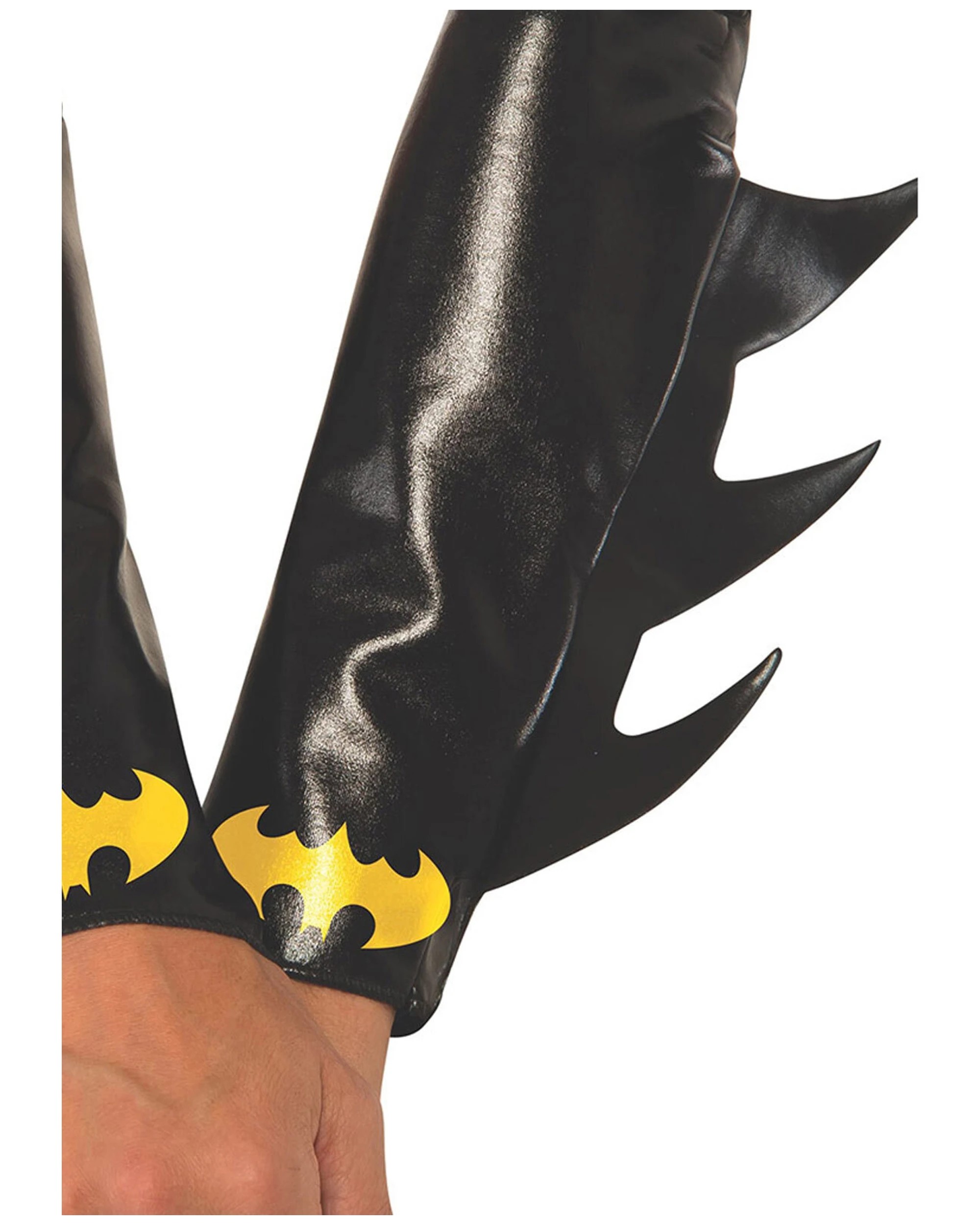3 Rubies Batgirl Gauntlets Adult Costume Accessory Gloves Dc Comics Replica Vinyl Look Fins - Black, 3 of 3