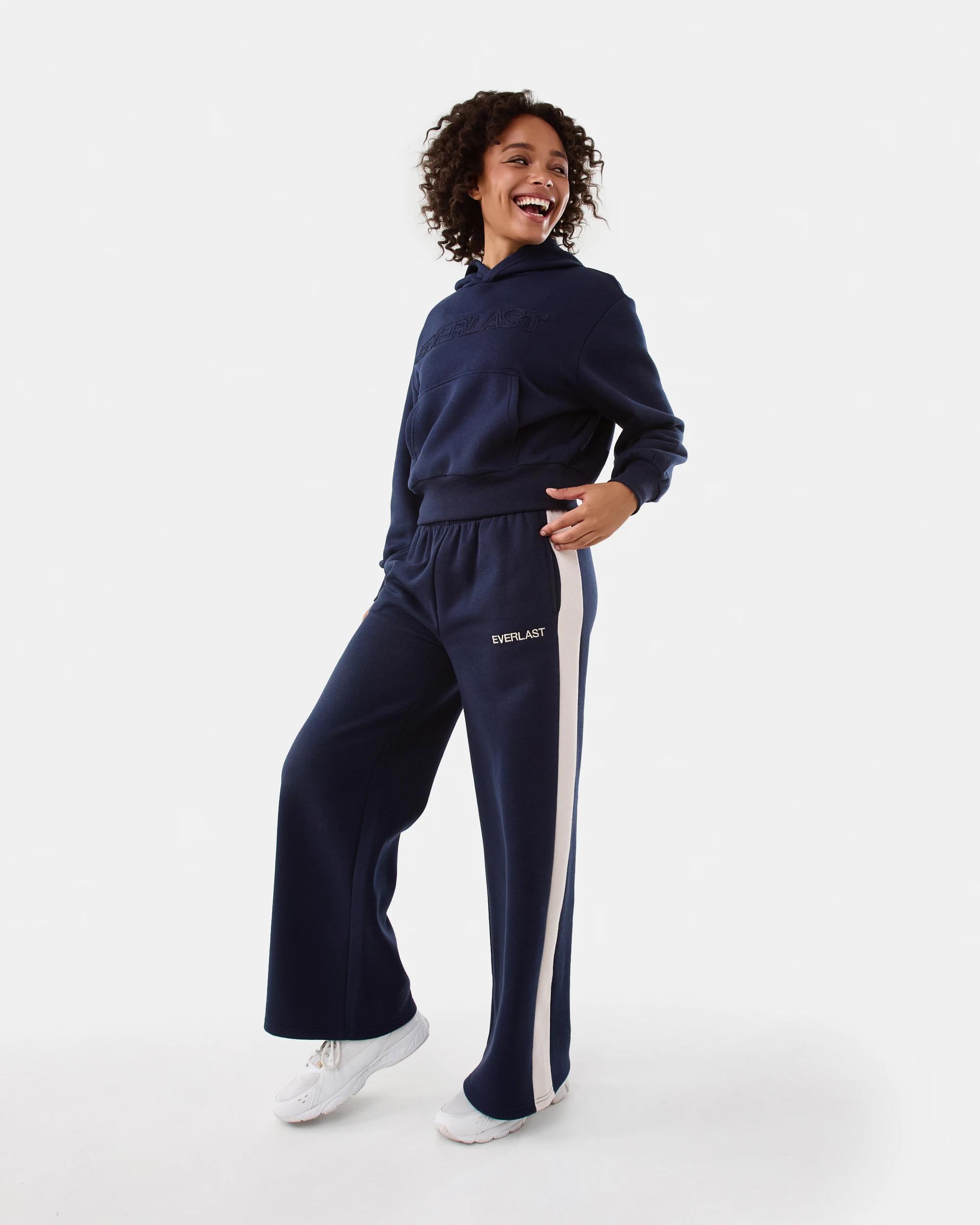 3 Everlast Womens Panel Wide Leg Trackpants Mood Indgo, 3 of 9