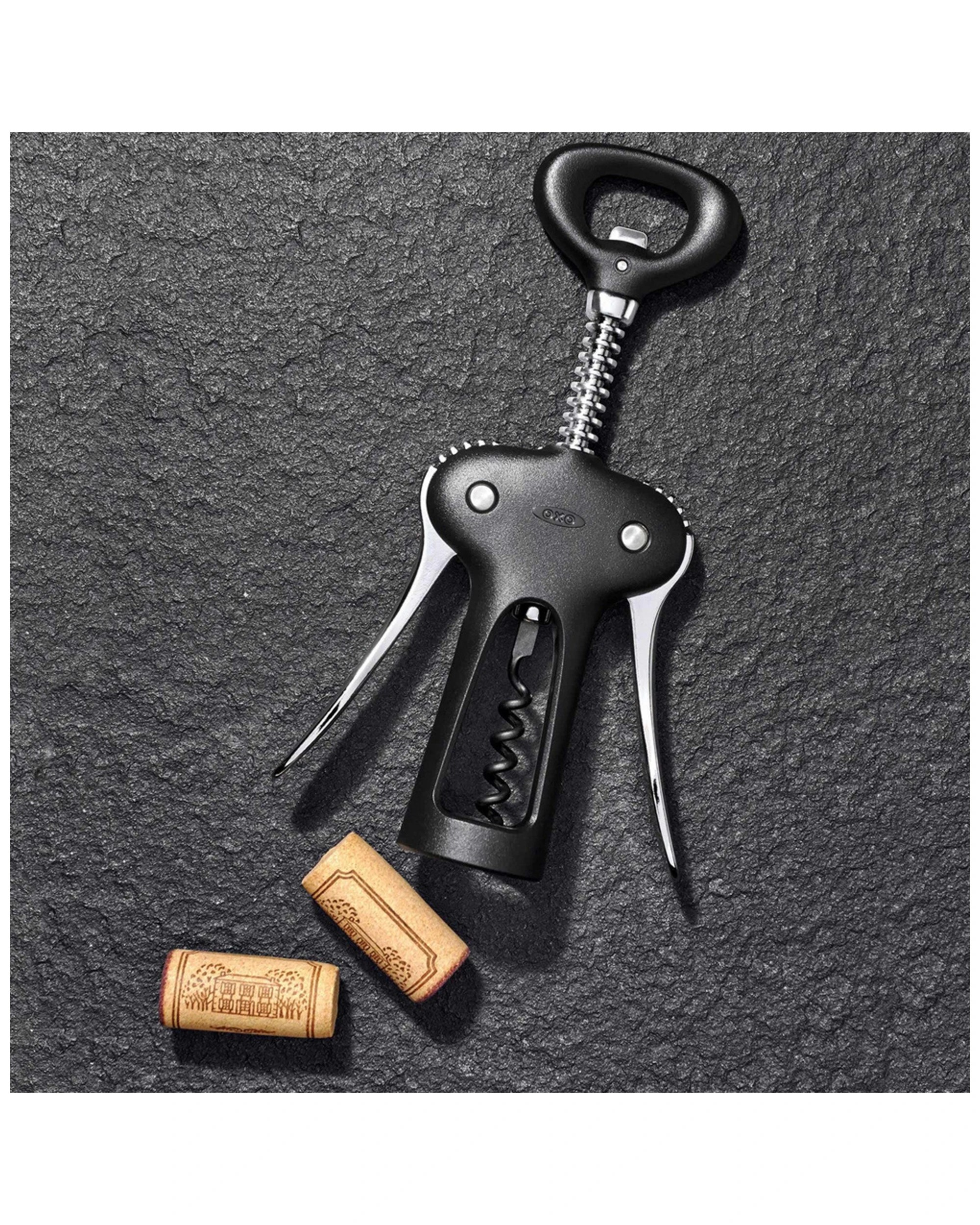 1 OXO Die-Cast Zinc Corkscrew with Integrated Bottle Opener, Silver - Silver, 1 of 6