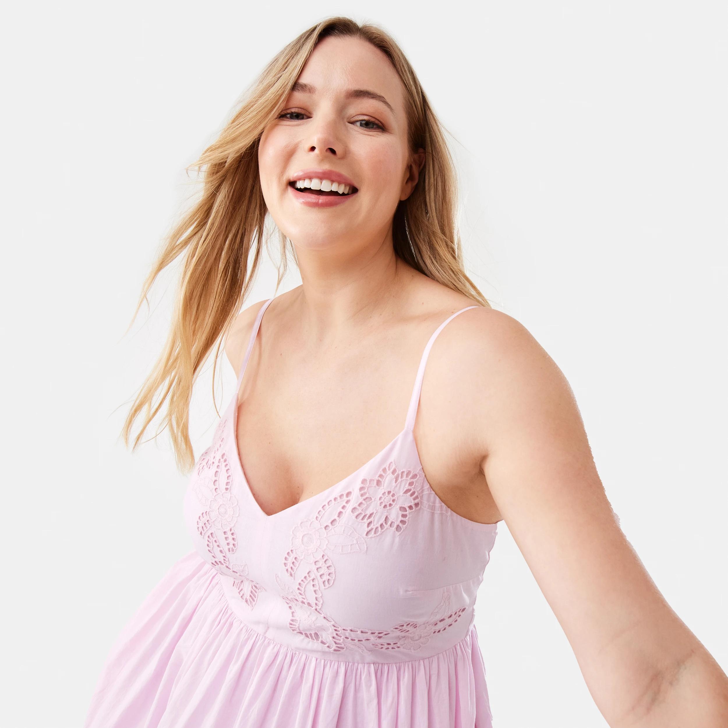 4 Sleeveless Broderie Midi Dress Chery Pink, 4 of 8