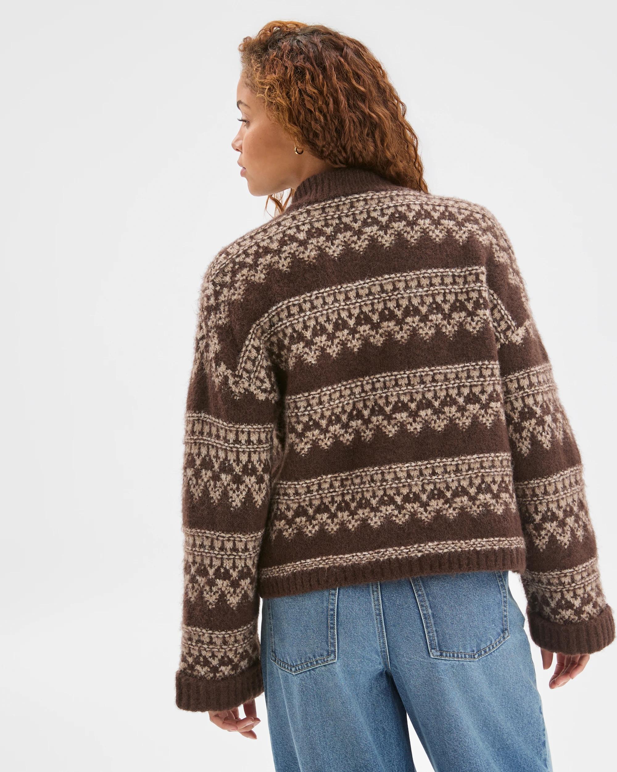 6 Target Woman Long Sleeve Fairisle Cardigan FALL LEAF, 6 of 8