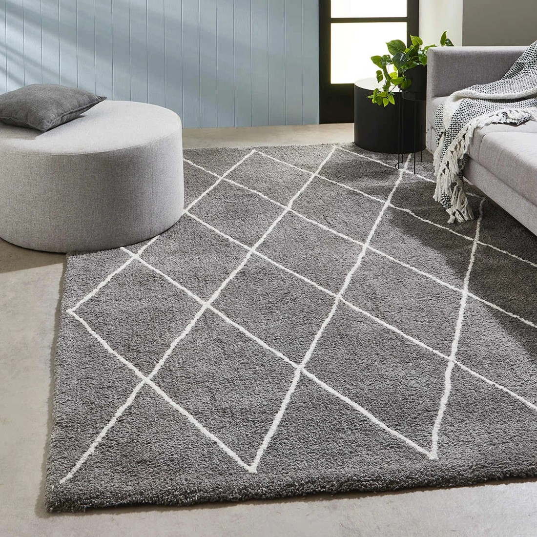 1 Trellis Rug - Grey, Extra Large - 270cm x 180cm, 1 of 6