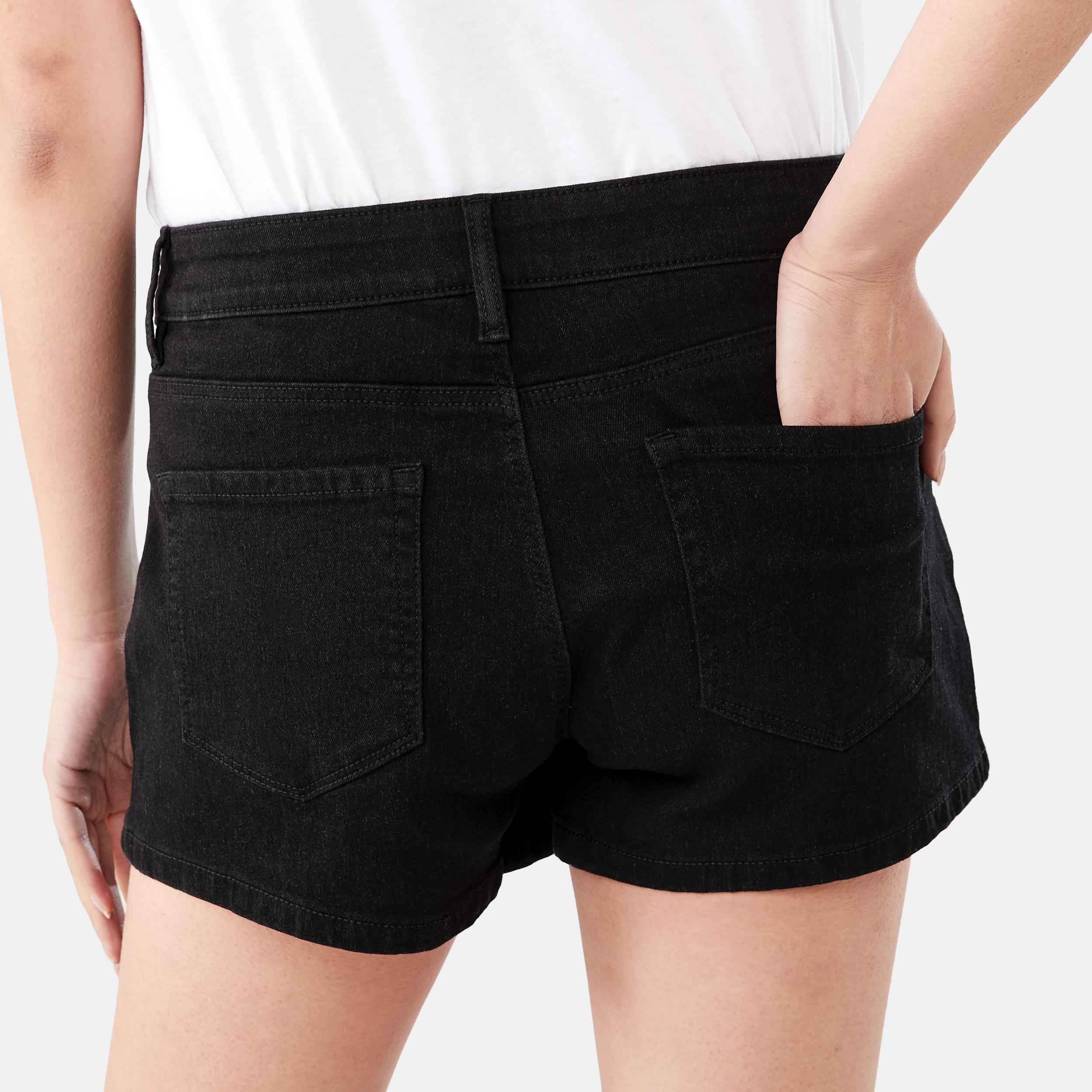 4 Mid Rise Denim Shorts BLACK WASH, 4 of 8