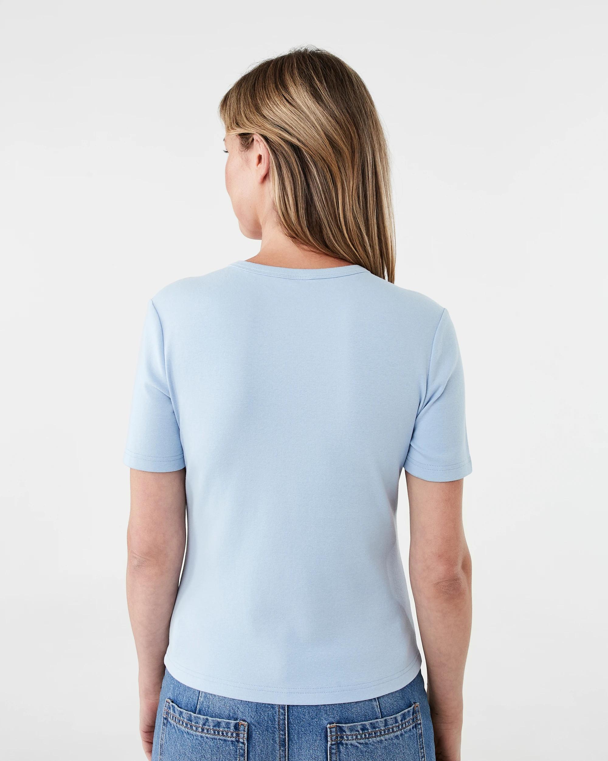 3 Short Sleeve Rib Crew Neck T-shirt Chmbr Blue, 3 of 5