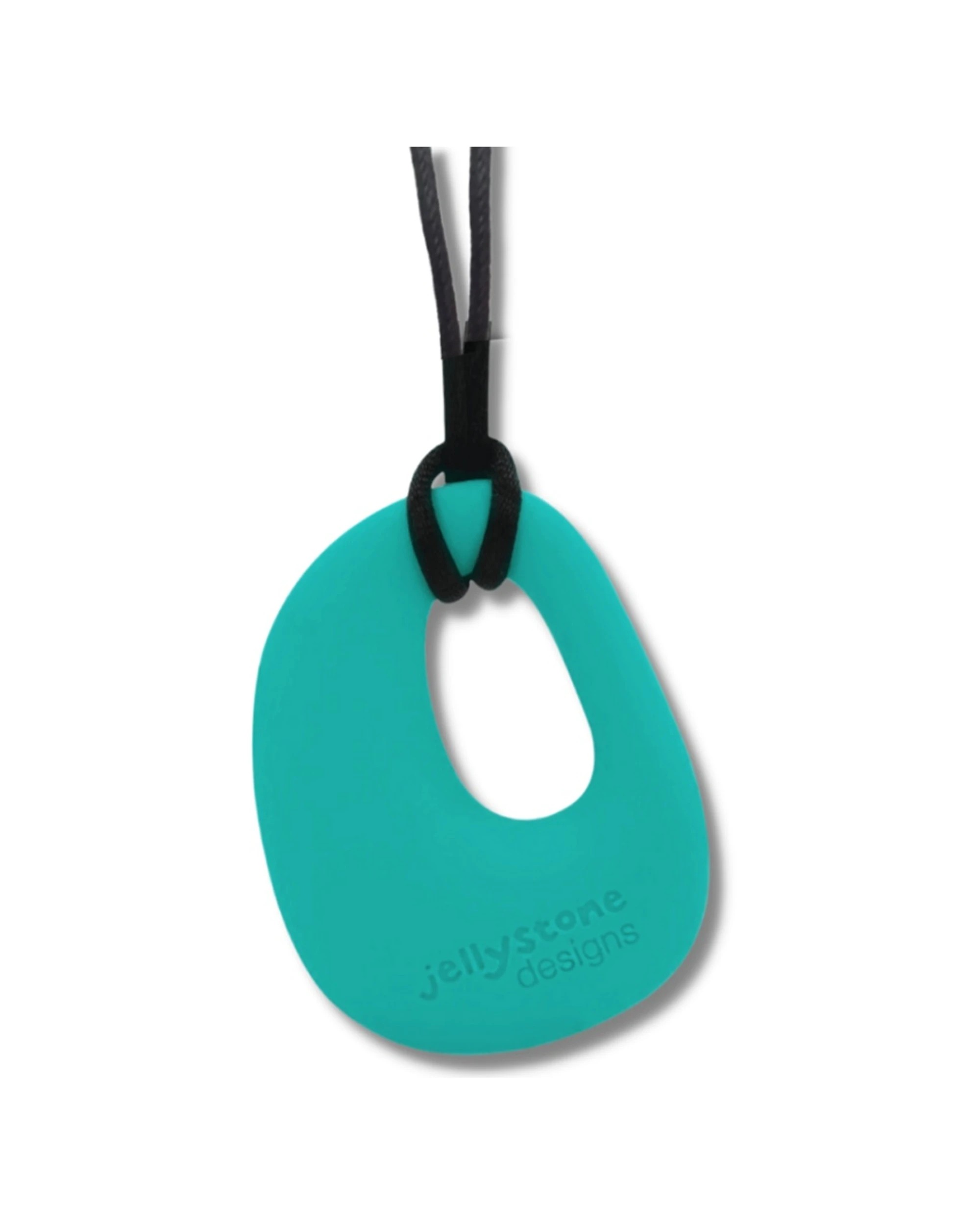 1 Jellystone Designs Teen/Adult Organic Sensory Pendant Firm Chew Necklace Turqoise - Green, 1 of 1