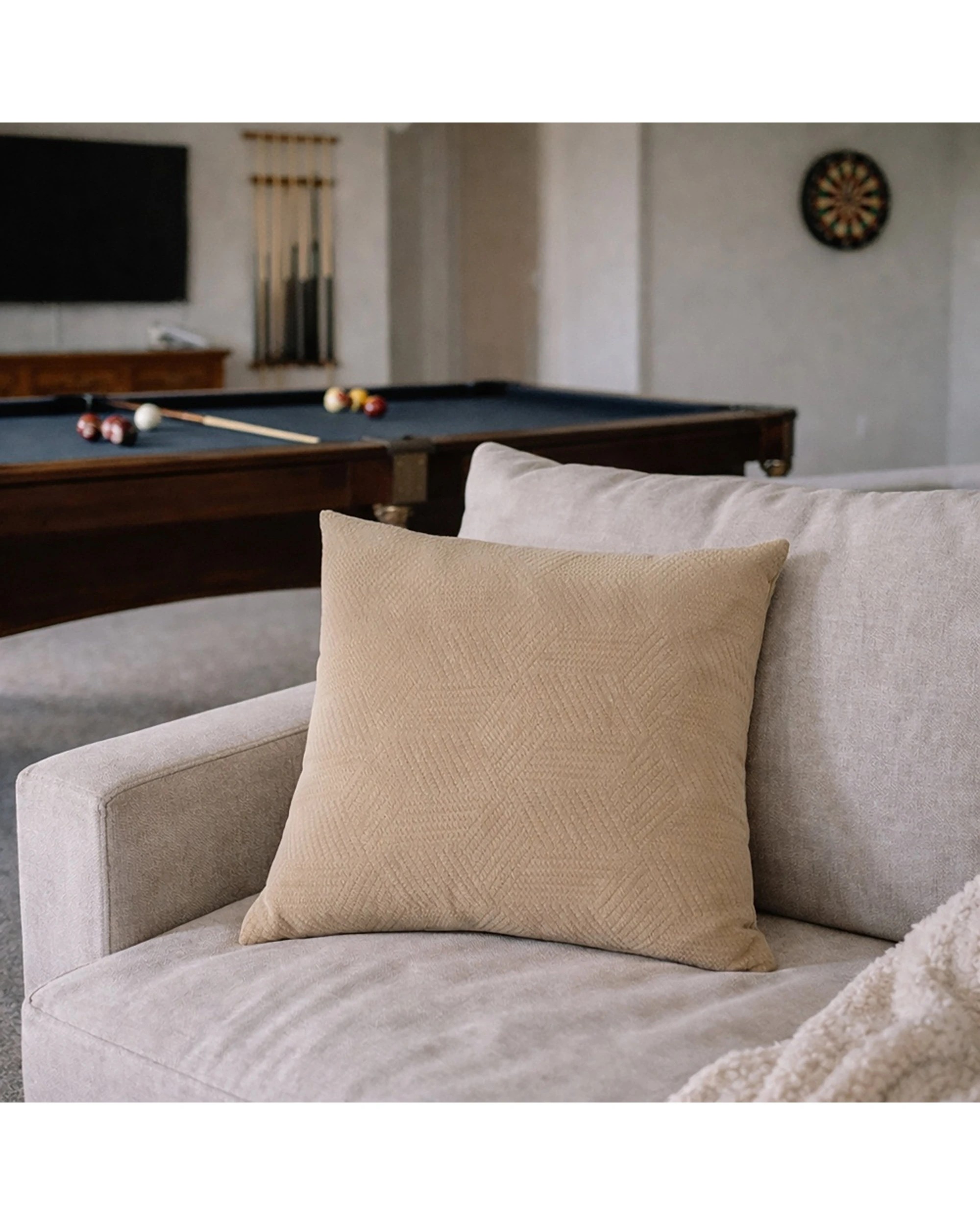 6 Urban Style Decorative Lounge Cushion Throw Pillow Taupe Lines 45x45cm - Beige, 6 of 7