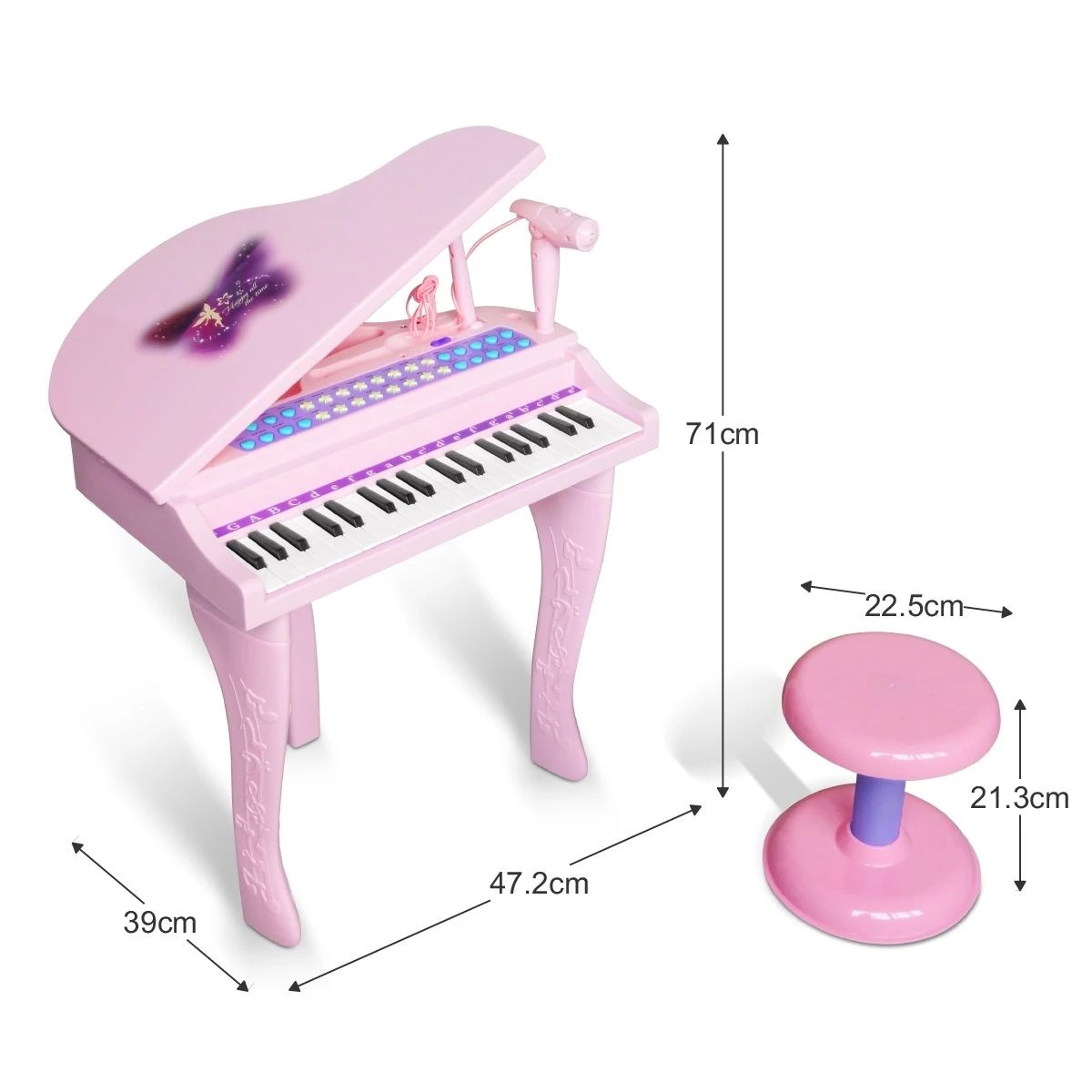 9 AUSWAY Deluxe musical Electronic Organ For Kids  Pink, 9 of 10