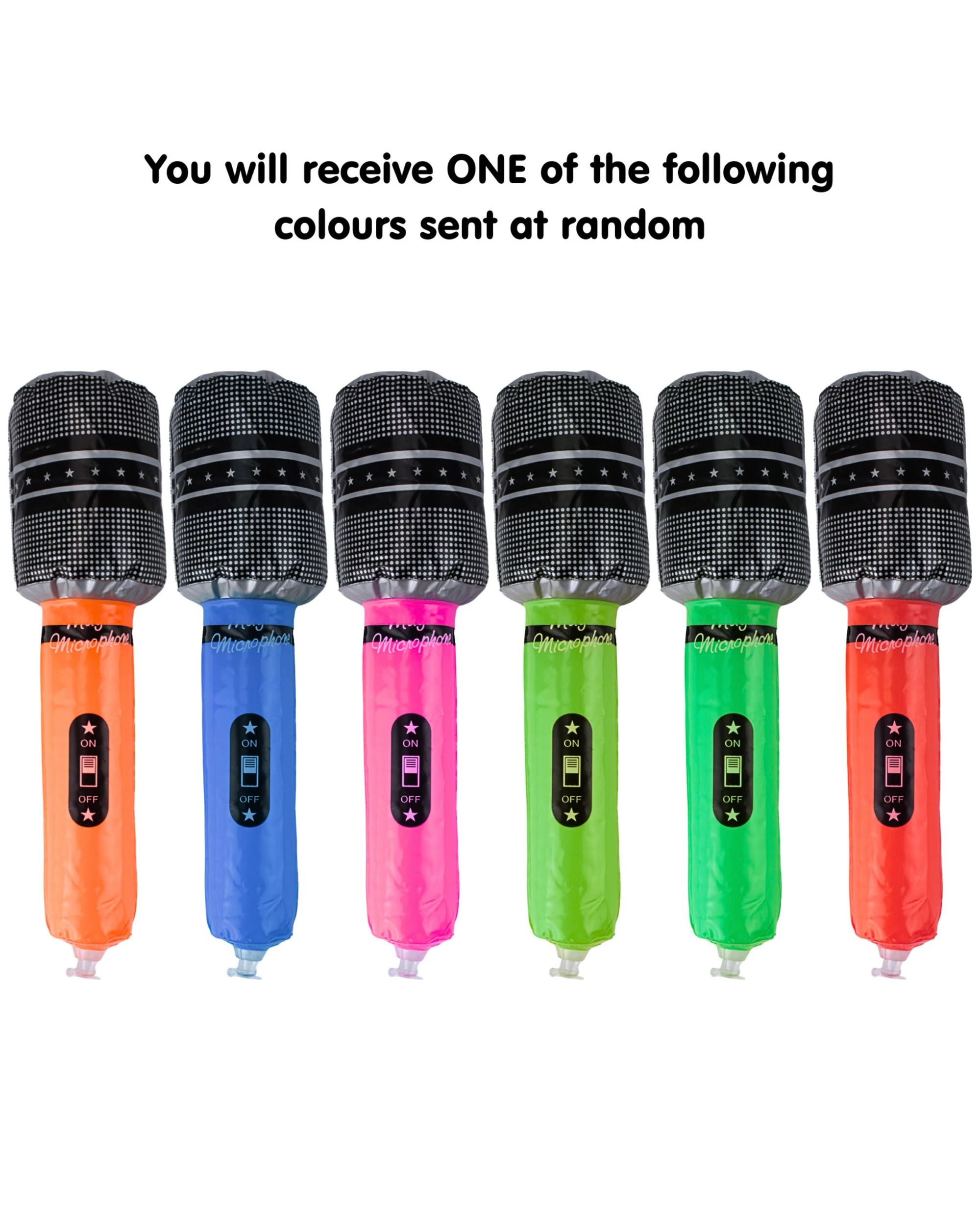 2 Party Maker Inflatable Coloured Microphone Assorted, 2 of 4