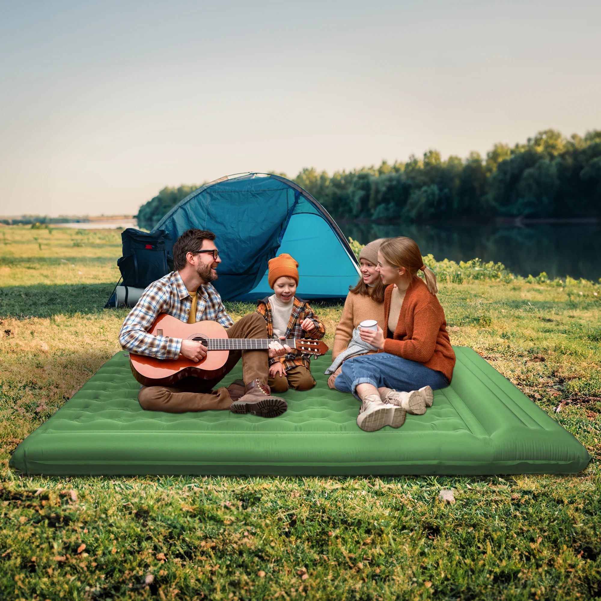 7 Mountview Self Inflating Mattress Sleeping Pad Camping Air Bed Mat Pillow Bag - Green, 7 of 8