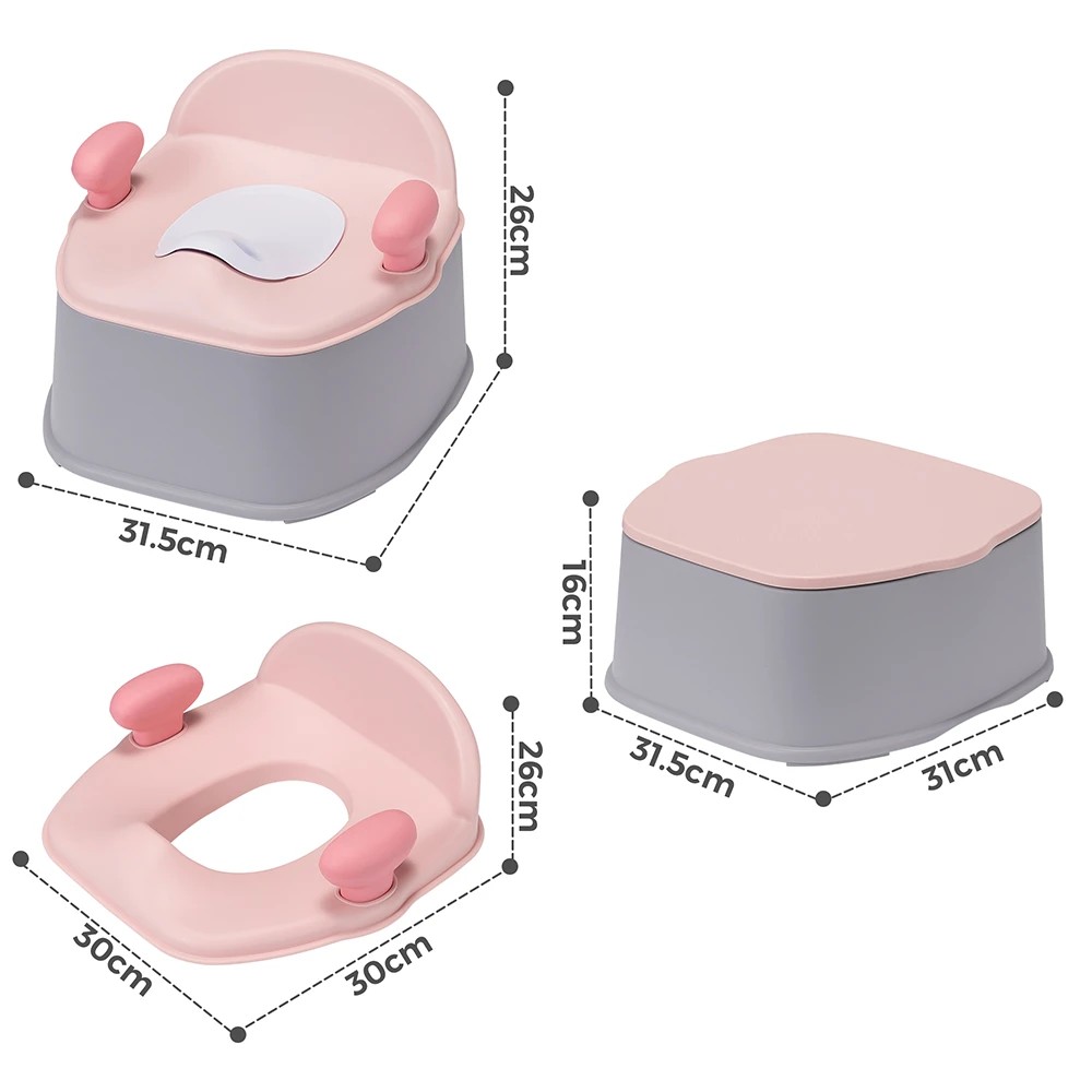 2 PlayPals 3-in-1 Kids Potty Trainer Seat with Interactive Musical Mat - Pink, 2 of 3