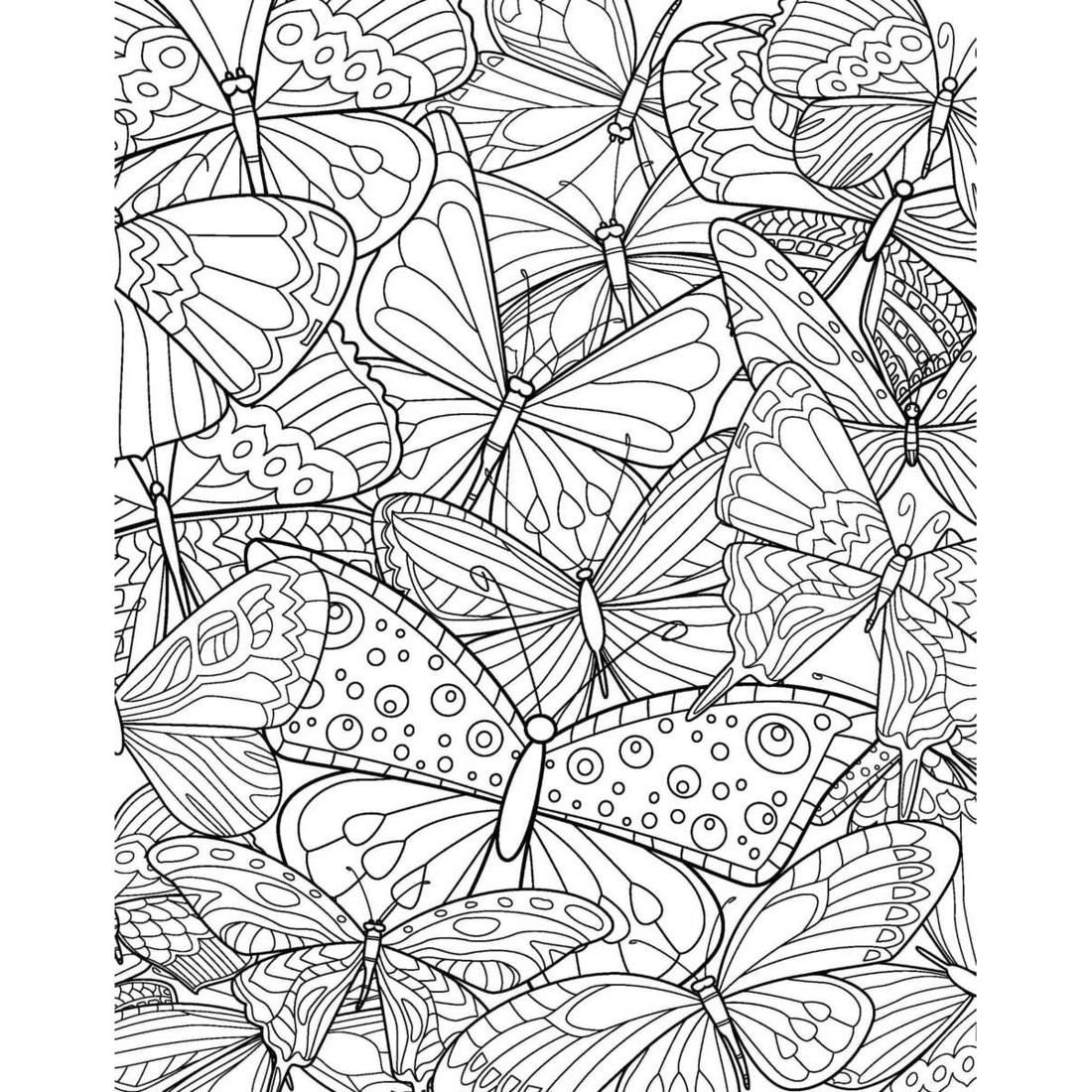 3 Colour-Your-Own Beautiful Butterflies Mindful Poster Art by Grace West - Book, 3 of 3