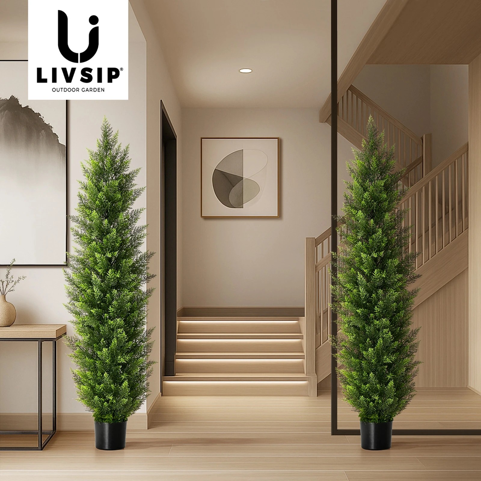 7 Livsip 2 Pack Artificial Topiary Cedar Tree 150cm Potted Faux Pine Plant, 7 of 9