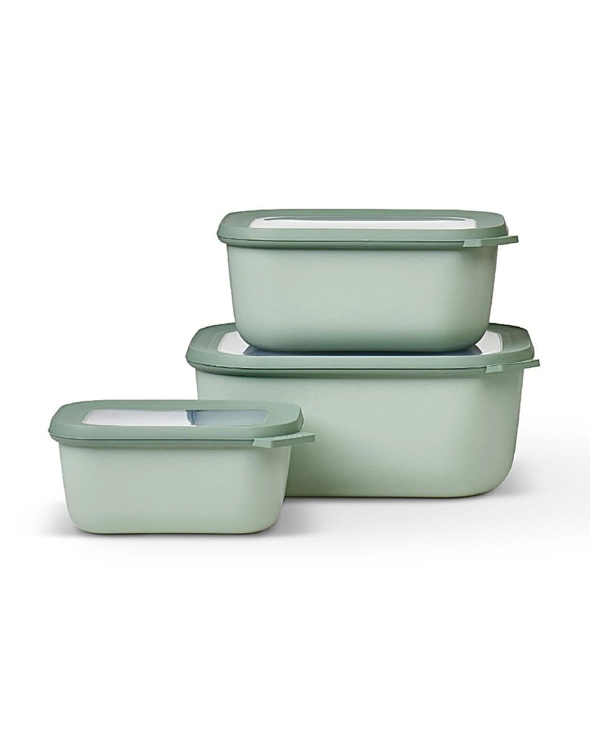 1 Mepal Cirqula Rectangular Multi Bowl Large 3 Piece Set Storage 3pc  Nordic Sage - Green, 1 of 1