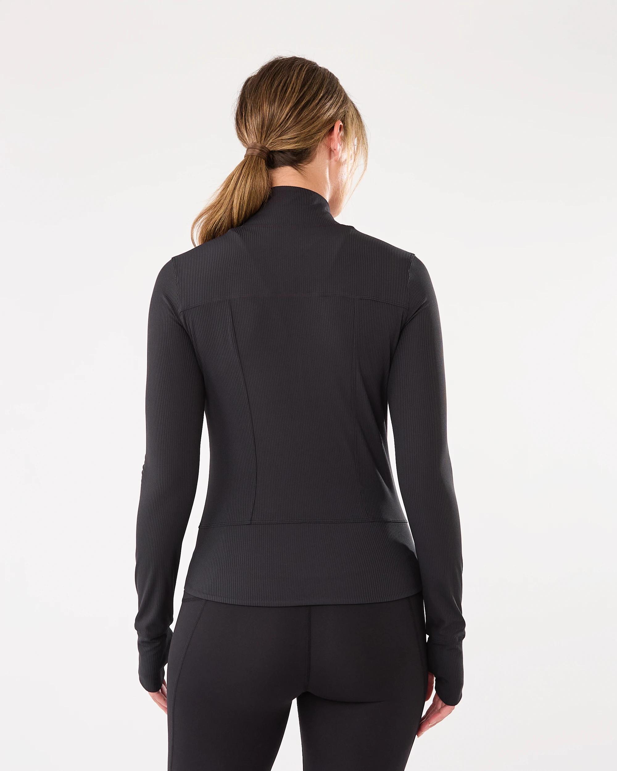 4 Active Womens Ultrasoft Rib Jacket Black, 4 of 8