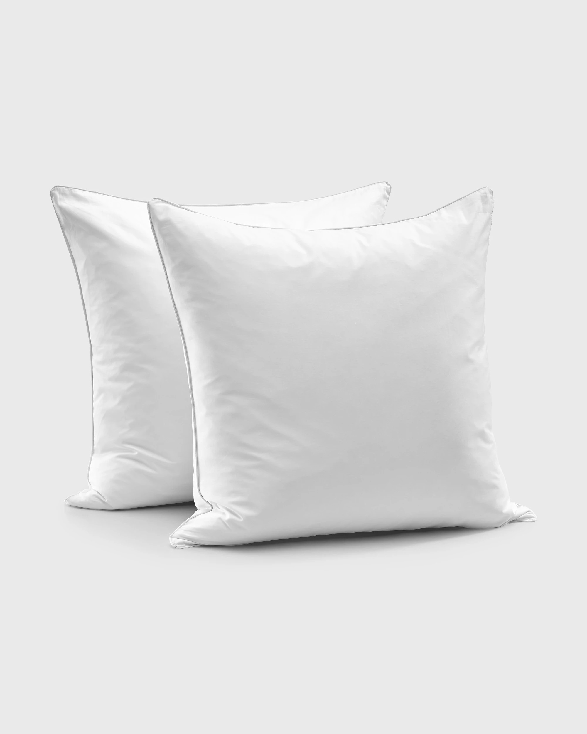 1 Dreamaker 400TC Premium Cotton Sateen Piped European Pillowcase Twin Pack - White, 1 of 6