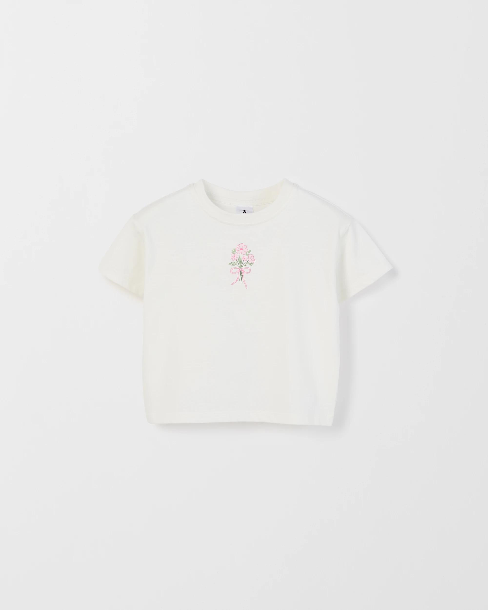 1 Target Baby Organic Cotton Baby Oversized Print T-Shirt CREAM, 1 of 1