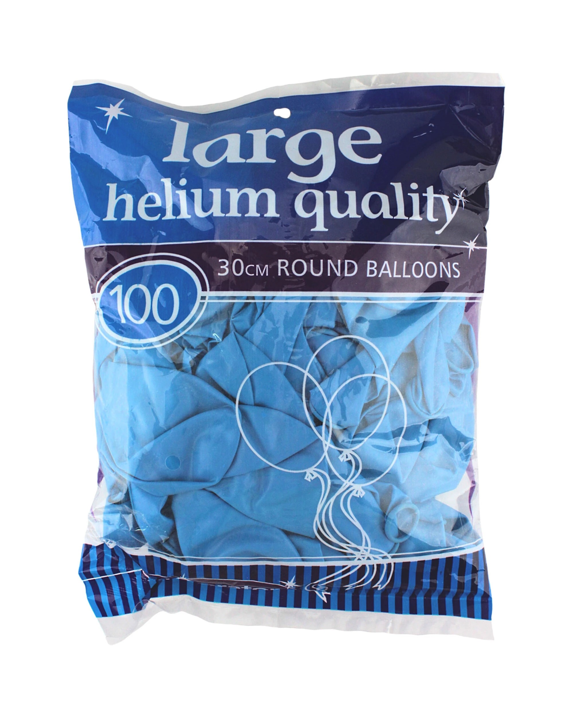 2 Unique Light Blue Balloons 30cm Round Pack of 100 - Light Blue, 2 of 3