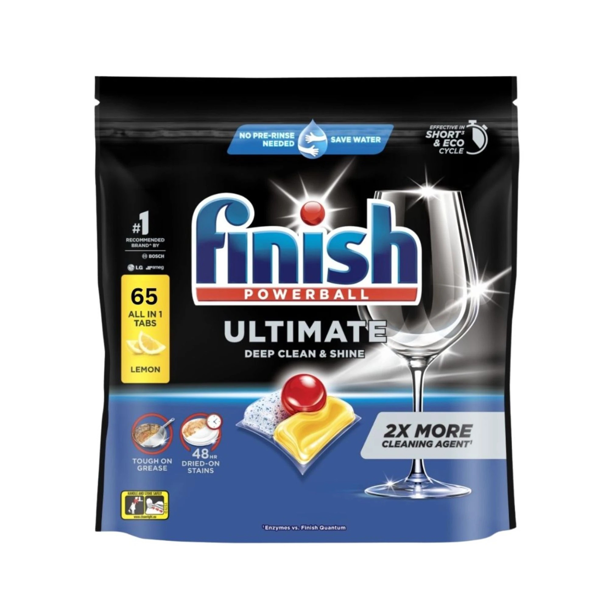 1 Finish Ultimate Deep Clean & Shine Dishwasher Tablets Lemon 65'S, 1 of 2