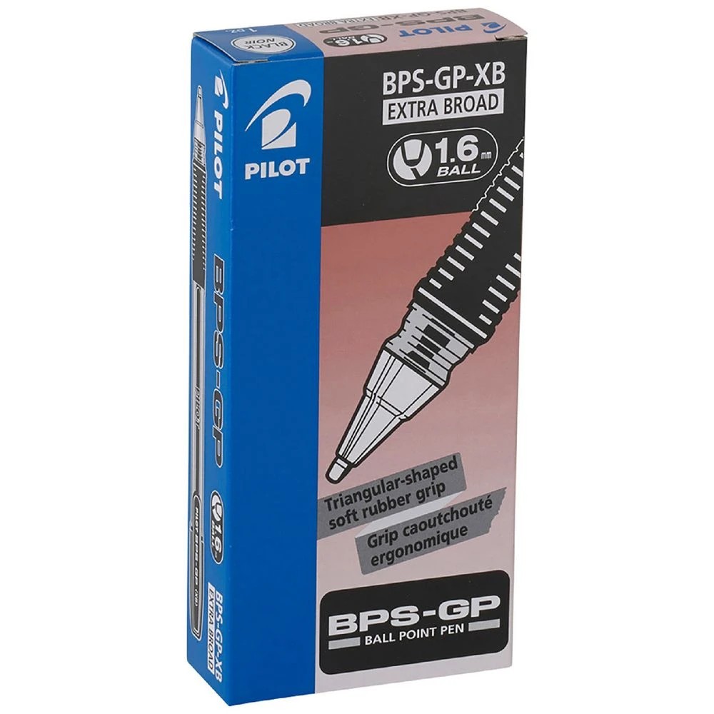 1 PILOT BPS-GP Ballpoint Pen 1.6mm Black 12 Pack, 1 of 2