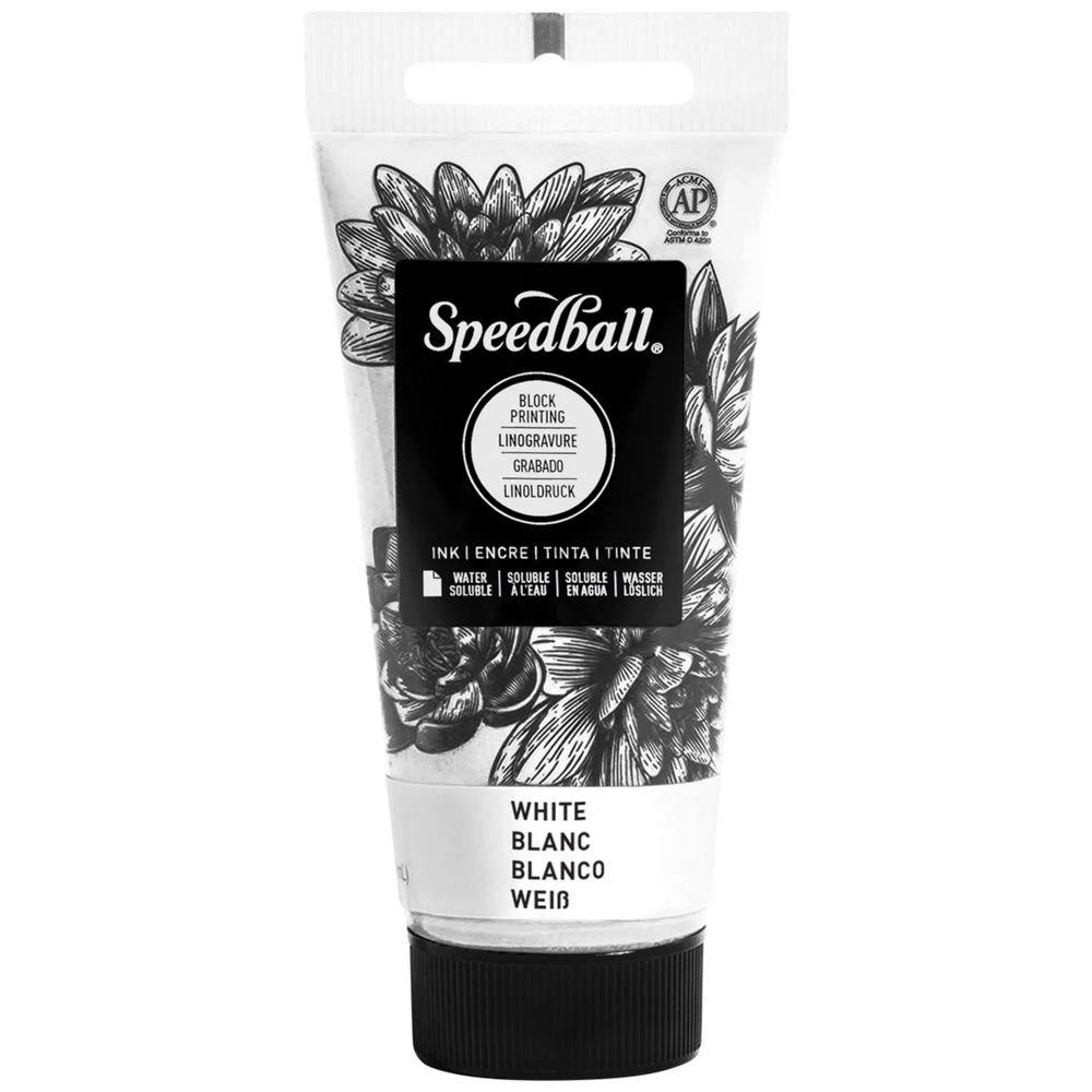1 Speedball Block Printing Ink Water-based 37mL White, 1 of 1