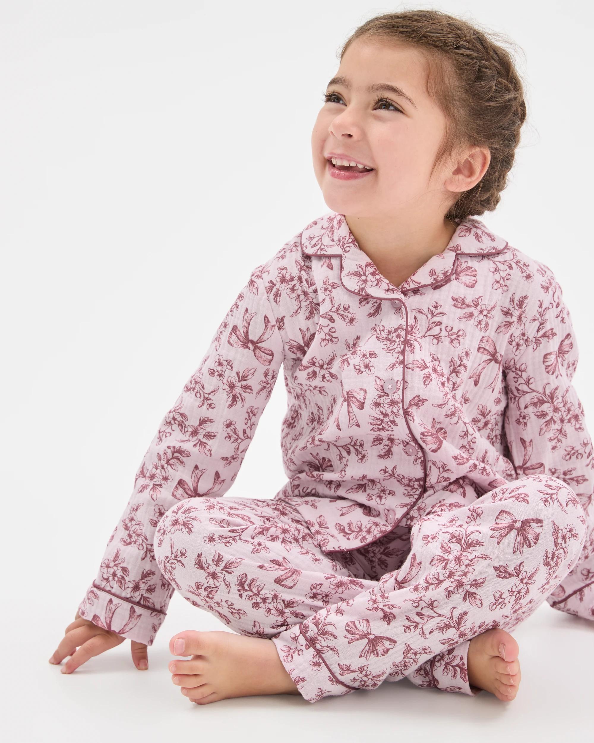 4 Target Kids Family Matching Australian Cotton Mini Me Double Cloth Pyjama Set PURPLE LILAC, 4 of 6