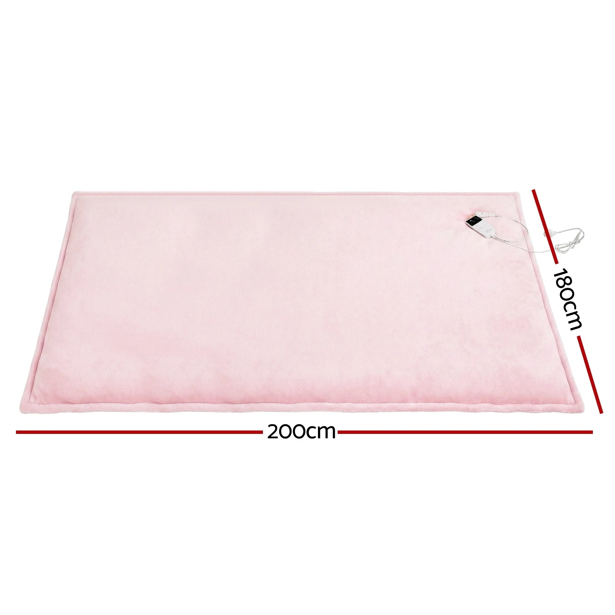 8 Giselle Electric Throw Rug Double Size 200x180cm Fleece Flannel Heated Blanket - Double Bed - Pink, 8 of 9