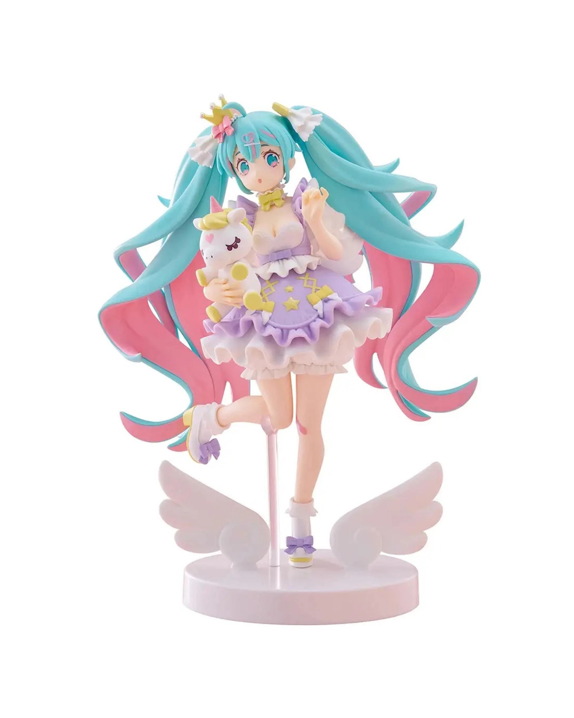 1 FuRyu Tenitol Hatsune Miku Yumekawa Princess Lavender Version Figure, 1 of 10