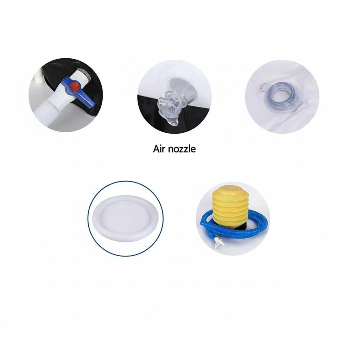 5 Weisshorn Portable Ice Bath Tub 70X80CM Inflatable Folding Bathtub Spa Massage - Black, 5 of 5