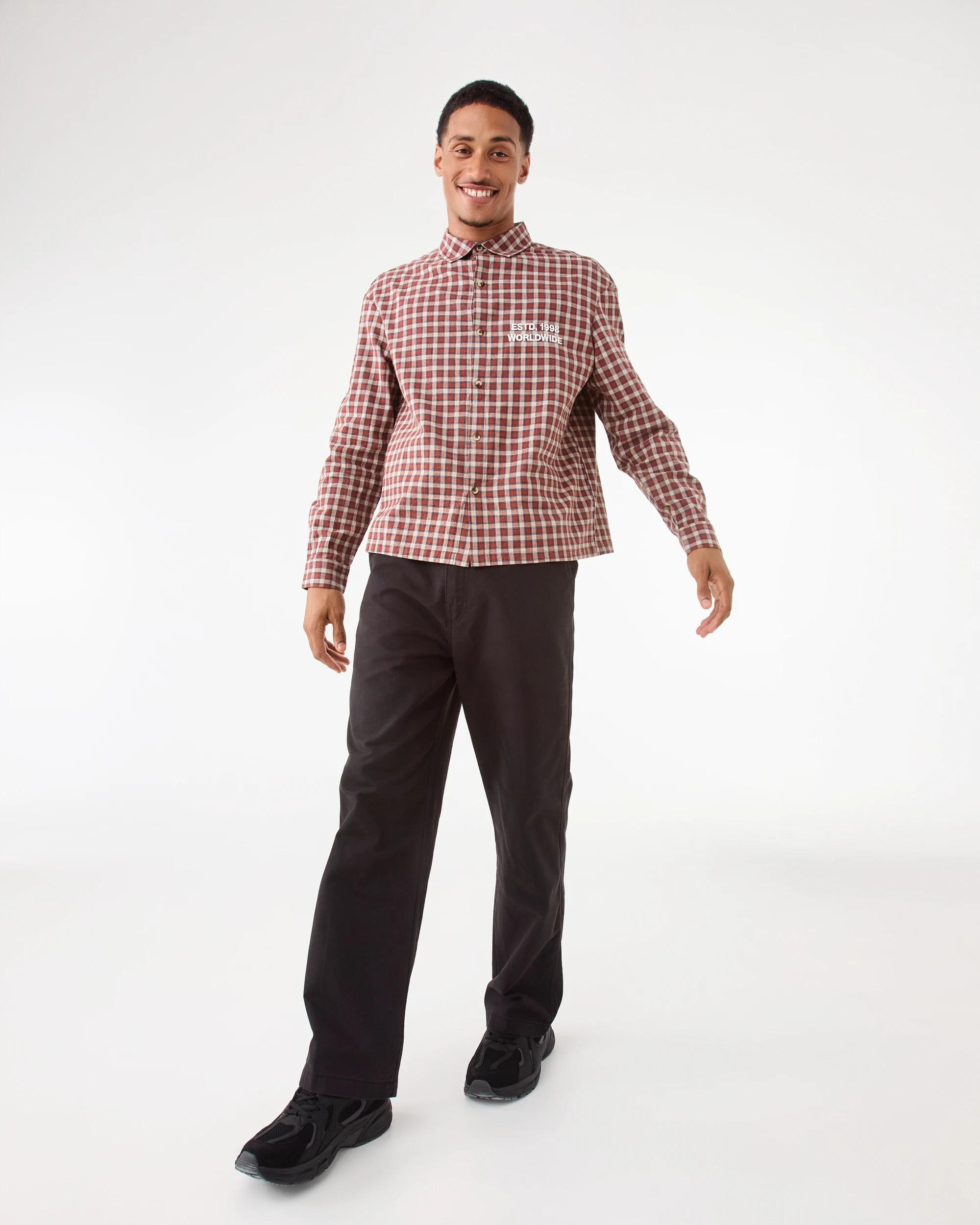 2 Long Sleeve Boxy Shirt Red Check, 2 of 9