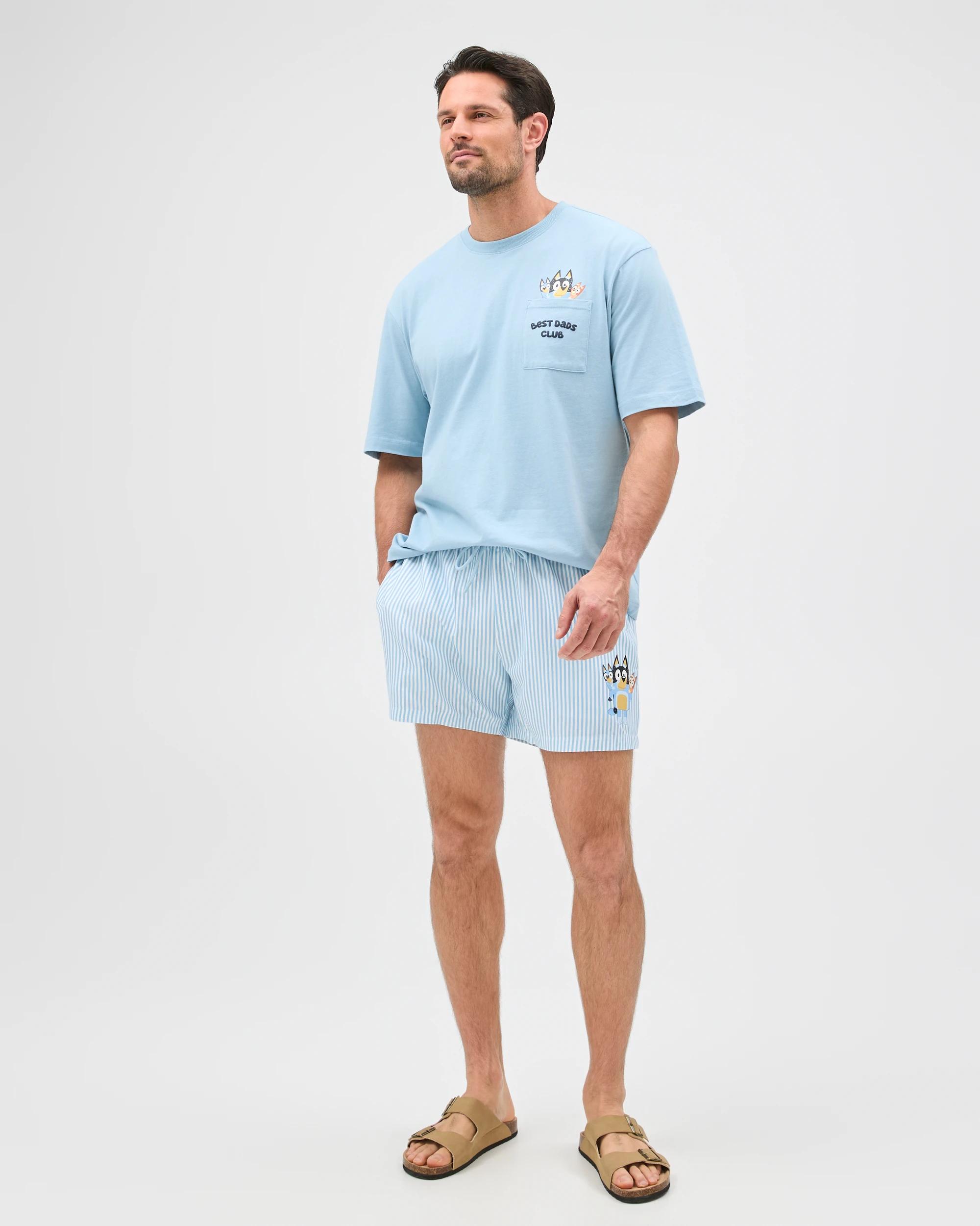 1 Bluey Stripe Shorts BLUE, 1 of 6