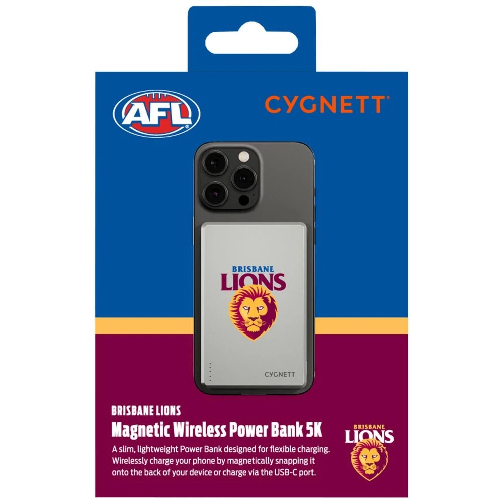 6 Cygnett 5000mAh Magslim Powerbank Brisbane Lions, 6 of 6