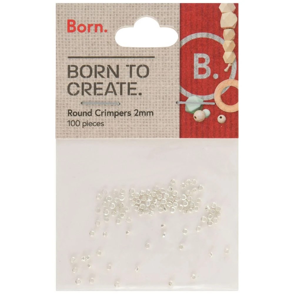 1 Born Crimpers 2mm Silver 100 Pack, 1 of 2