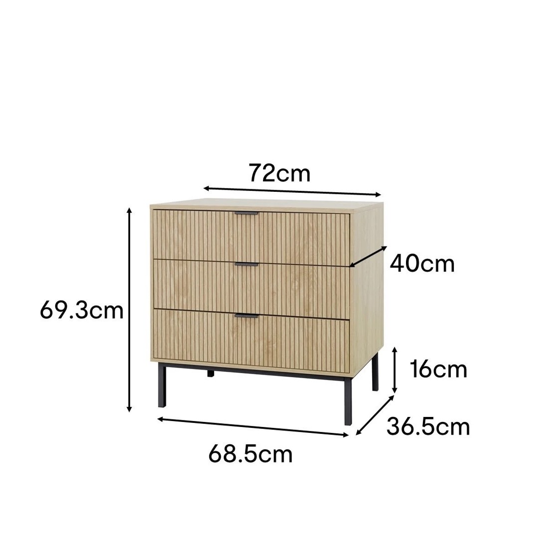 9 Isla 3 Drawer Chest, 9 of 9