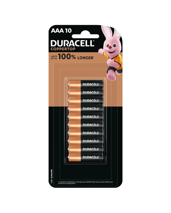 10 Pack Duracell Coppertop Alkaline AAA Batteries