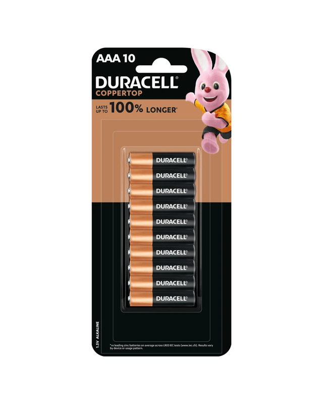 10 Pack Duracell Coppertop Alkaline AAA Batte
