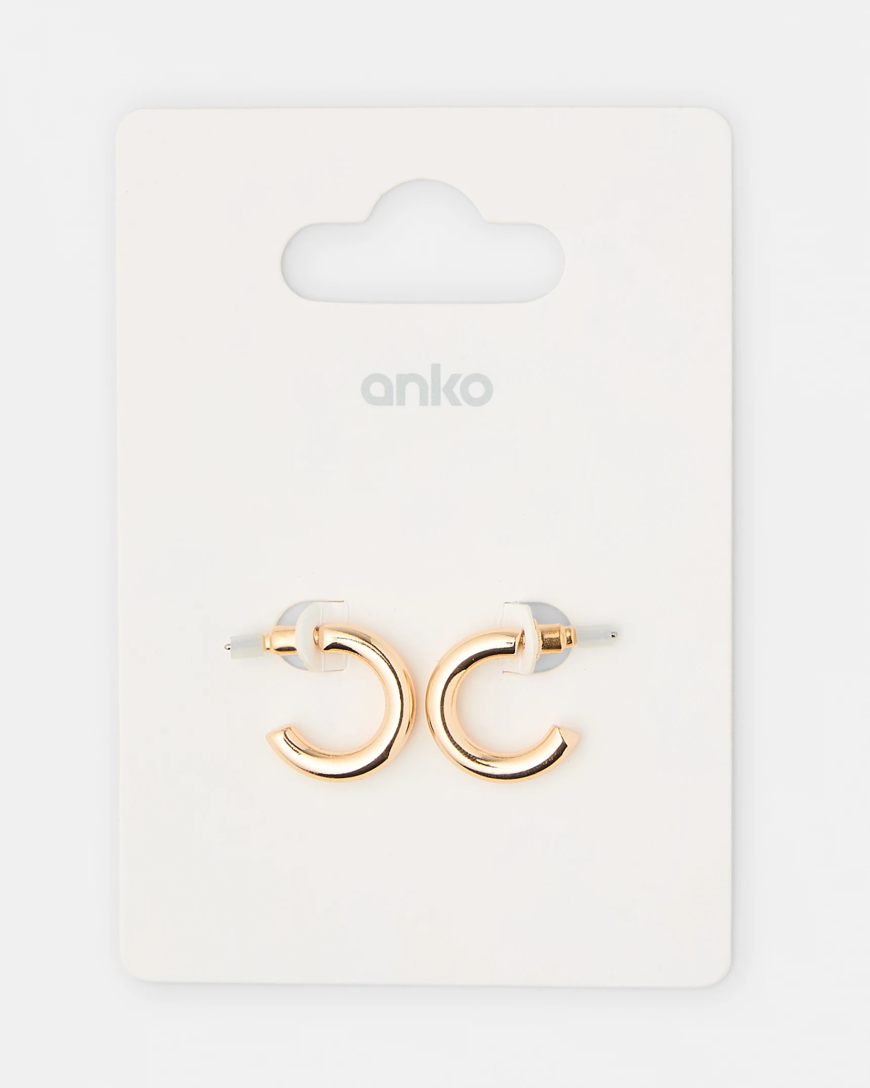 5 Plain Hoop Earrings - Gold Tone, 5 of 5